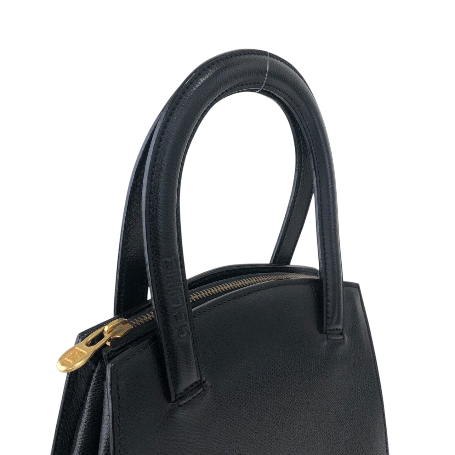 CELINE 標誌壓花手提包 黑色復古 b6gjb2