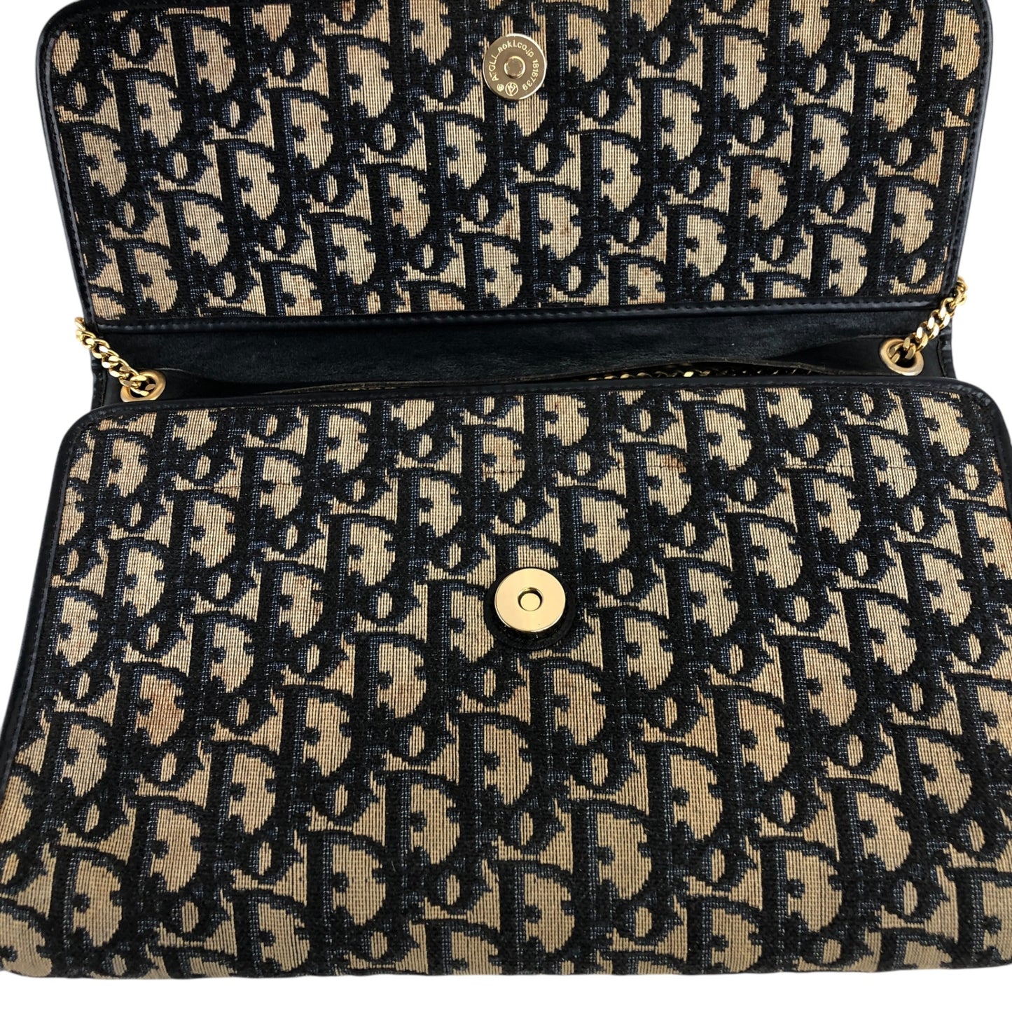 Christian Dior Trotter Chain Shoulder bag Navy Vintage xsjebd