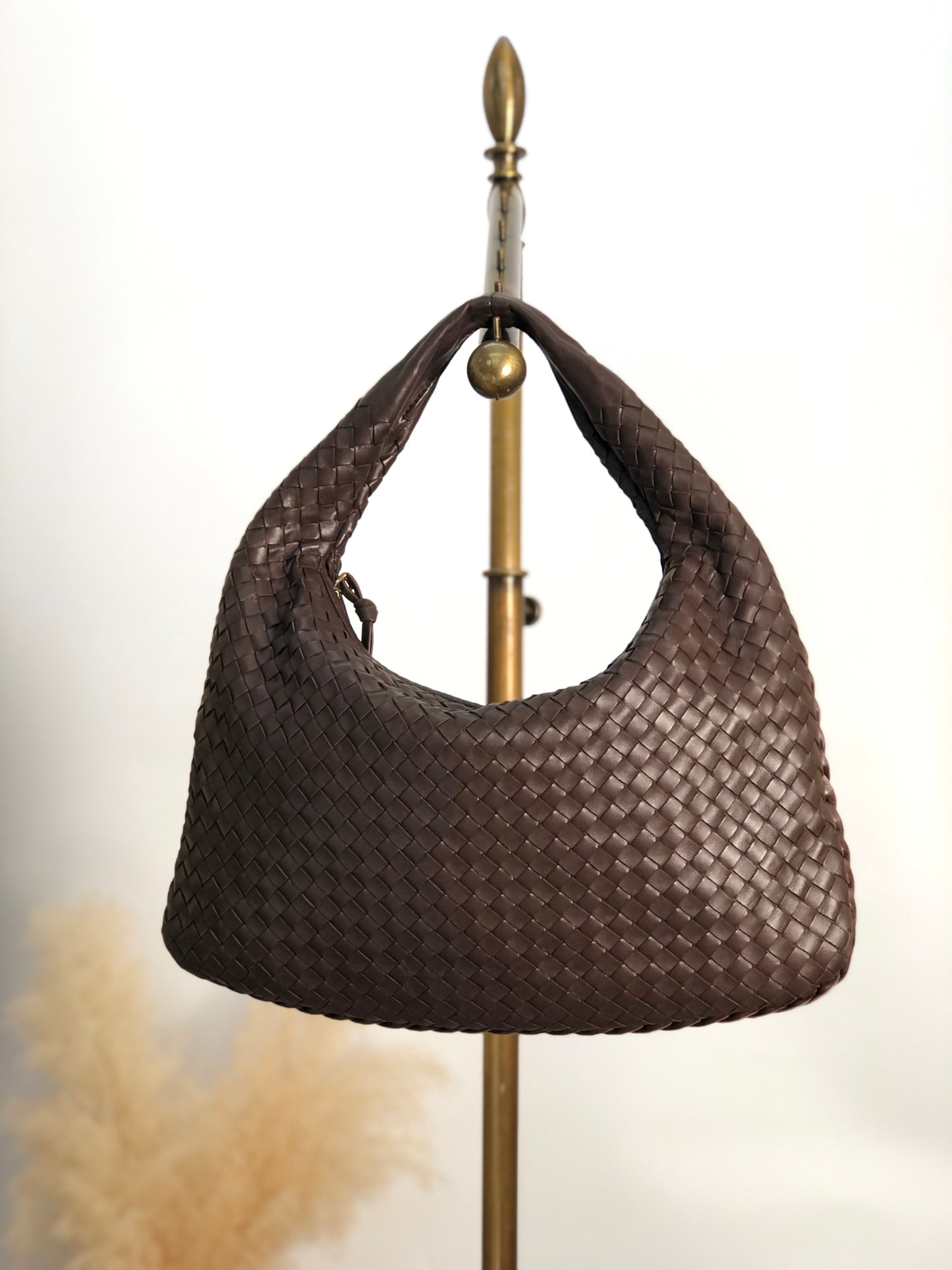 Bottega Veneta Intrecciato 單肩包 Hobobag 棕色 復古 p4gezk