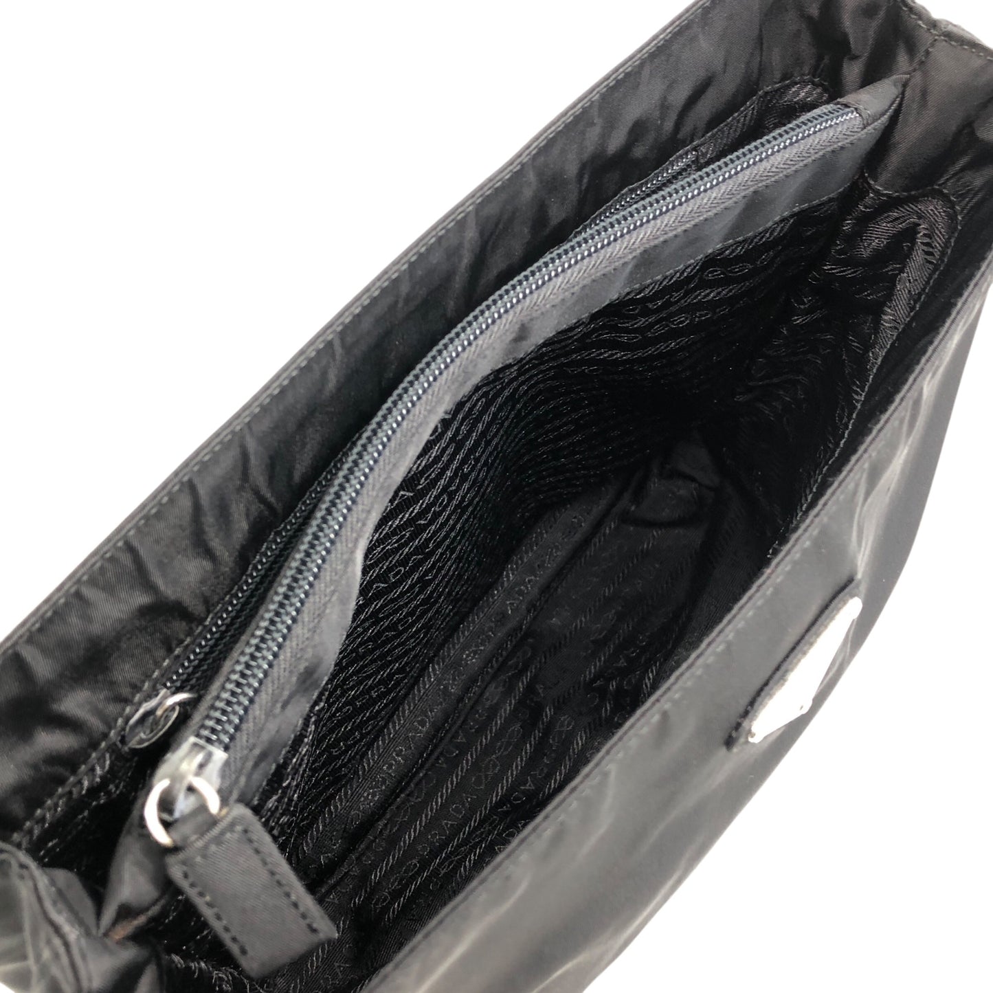 PRADA Triangle Logo Shoulder bag Black Vintage cdactr