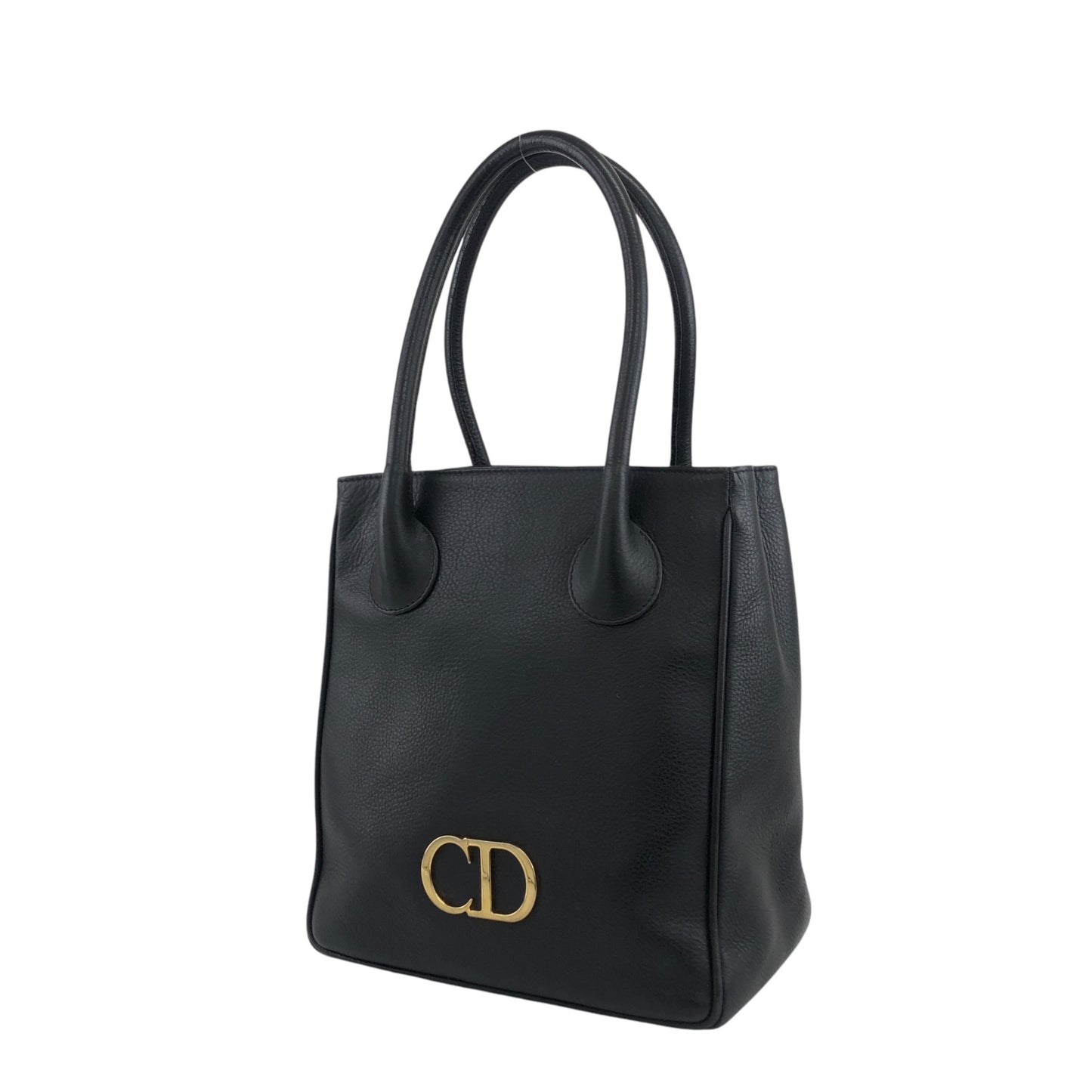 Christian Dior CD Logo Handbag Black Vintage 56eg4v