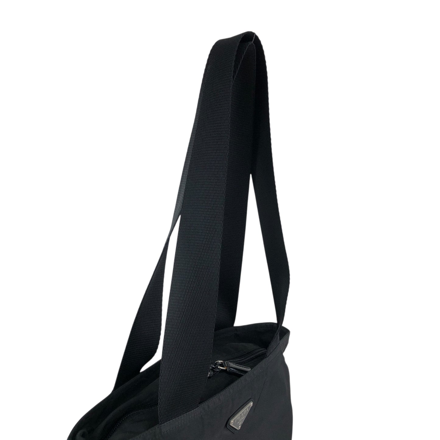 PRADA Tessuto Triangle Logo Totebag Black Vintage dmp62y