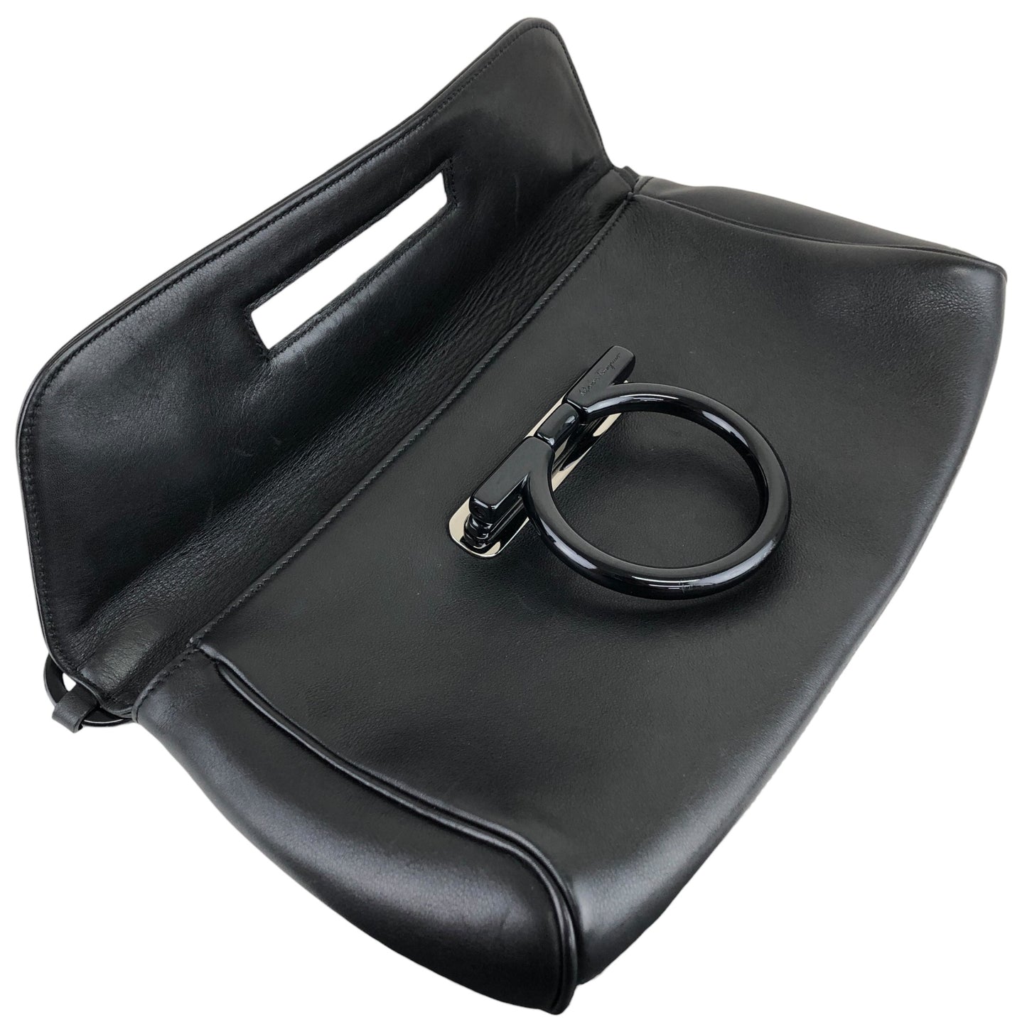 Salvatore Ferragamo Gancini 單肩包 Hobobag 黑色 復古 5vrh26