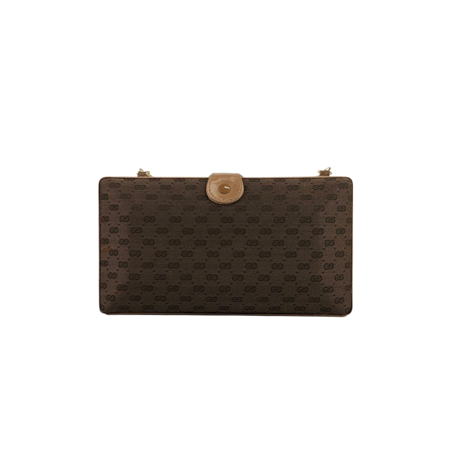 GUCCI GG Logo Motif Shoulder bag Brown Vintage xfb6jw