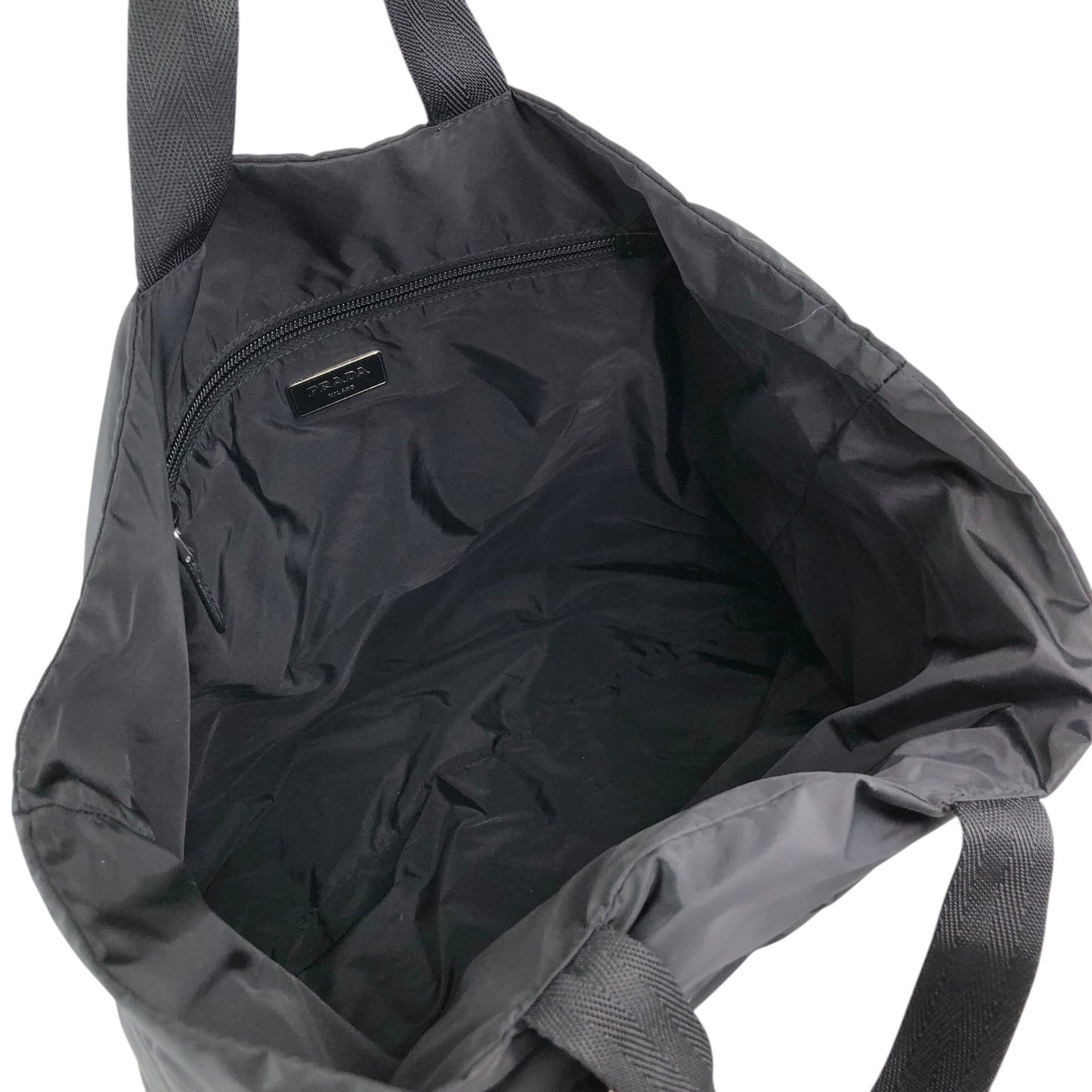 PRADA Tessuto Triangle Logo Handbag Black Vintage w5jss8