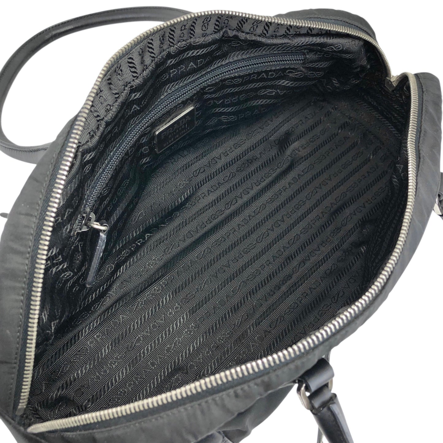 PRADA Triangle Logo Handbag Small Boston bag Black Vintage dhv4zr
