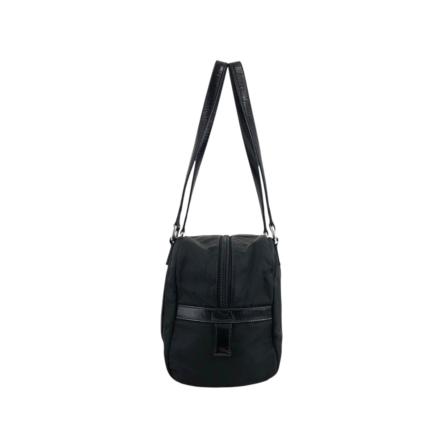 PRADA Logo Small Boston bag Handbag Black Vintage jr8c8e