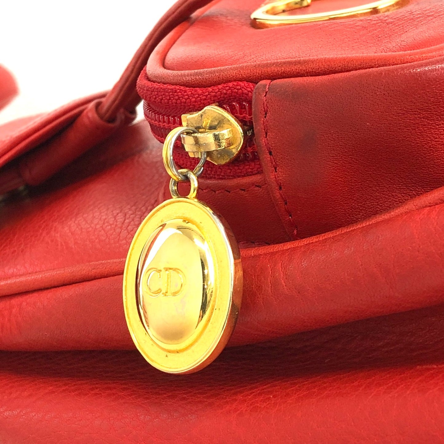 Christian Dior CD Logo Backpack Red Vintage pz728i