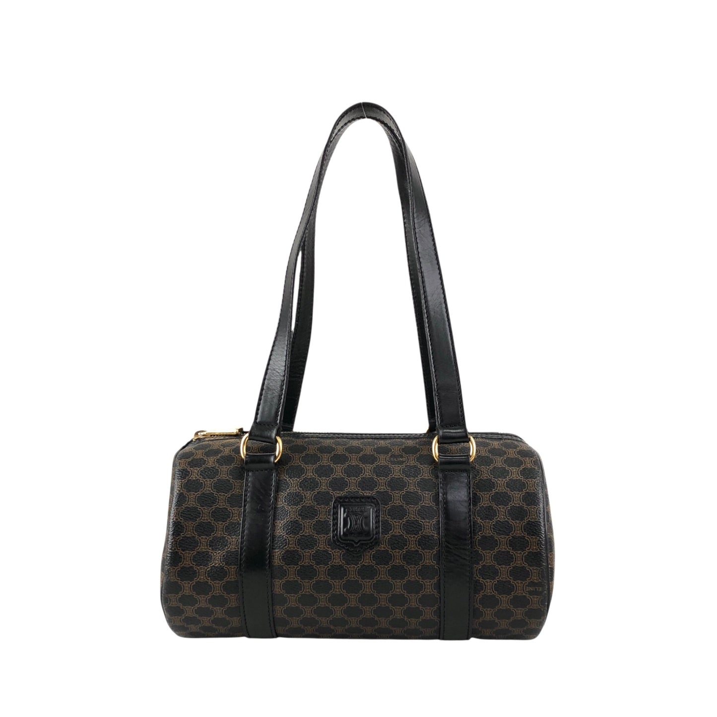 CELINE Macadam Blason Handbag Black Vintage yagsxr