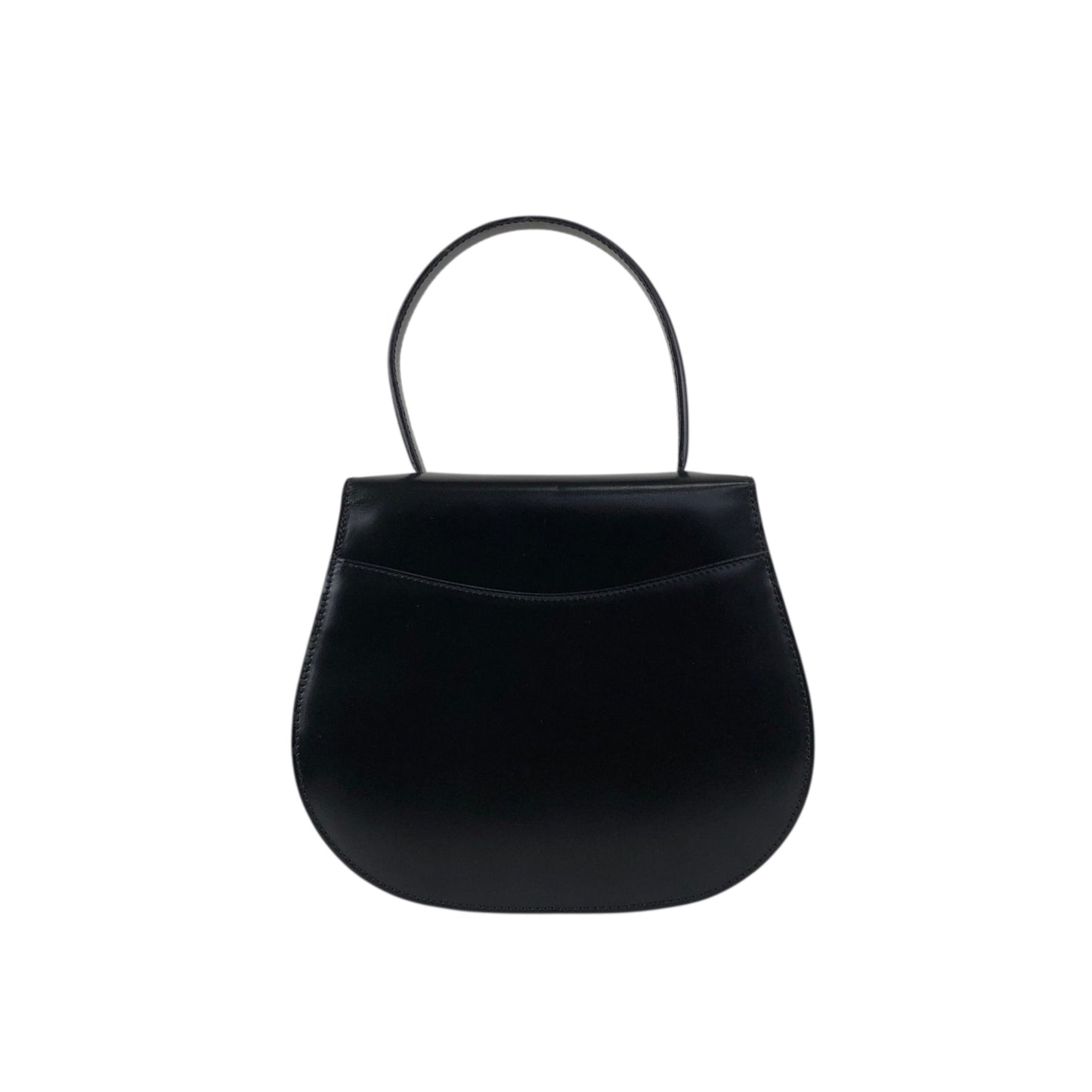 CELINE Front Buckle Two-way Handbag Shoulder bag Black Vintage htie7e