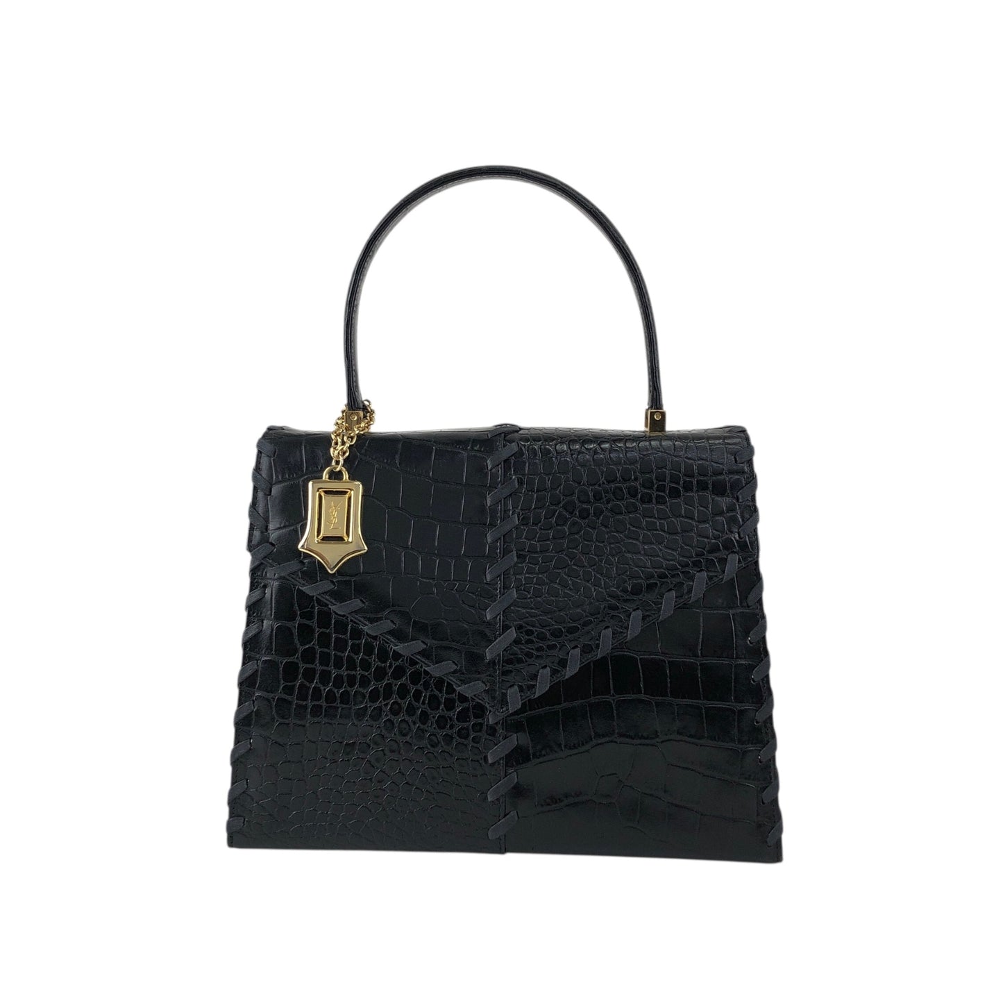 Yves Saint Laurent YSL Charm Handbag Black Vintage dxsc3k