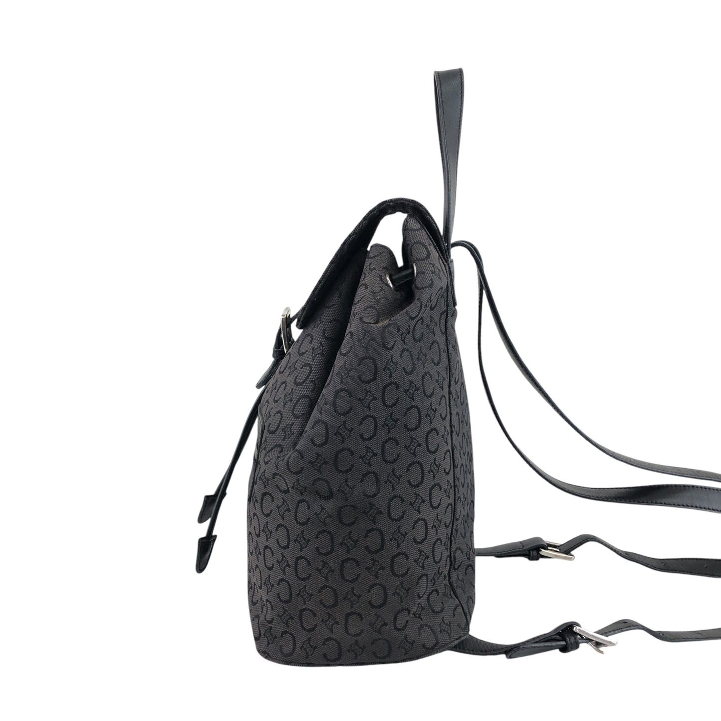 CELINE Front Buckl Backpack Black Vintage u4kmmj