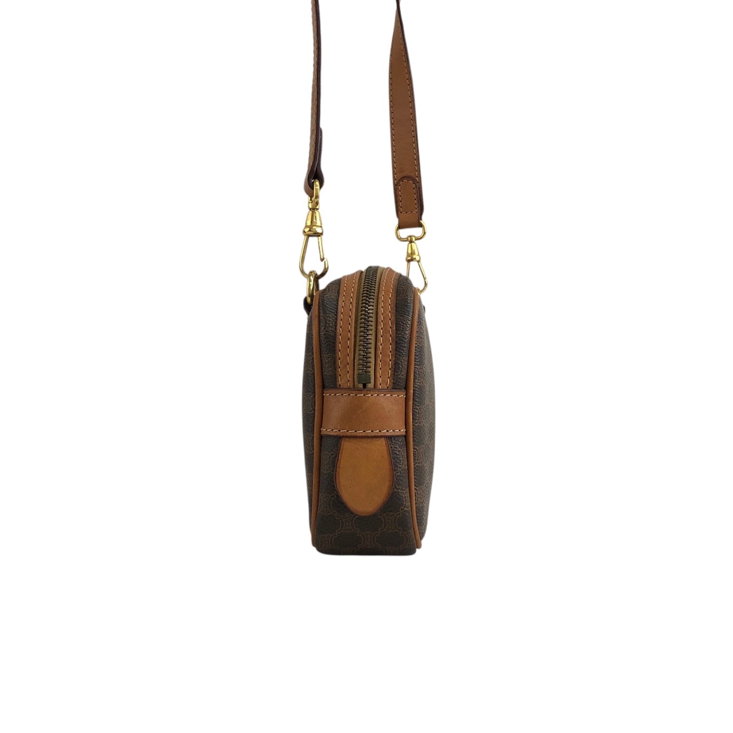 CELINE Macadam Blason Shoulder bag Brown Vintage f2gsiu