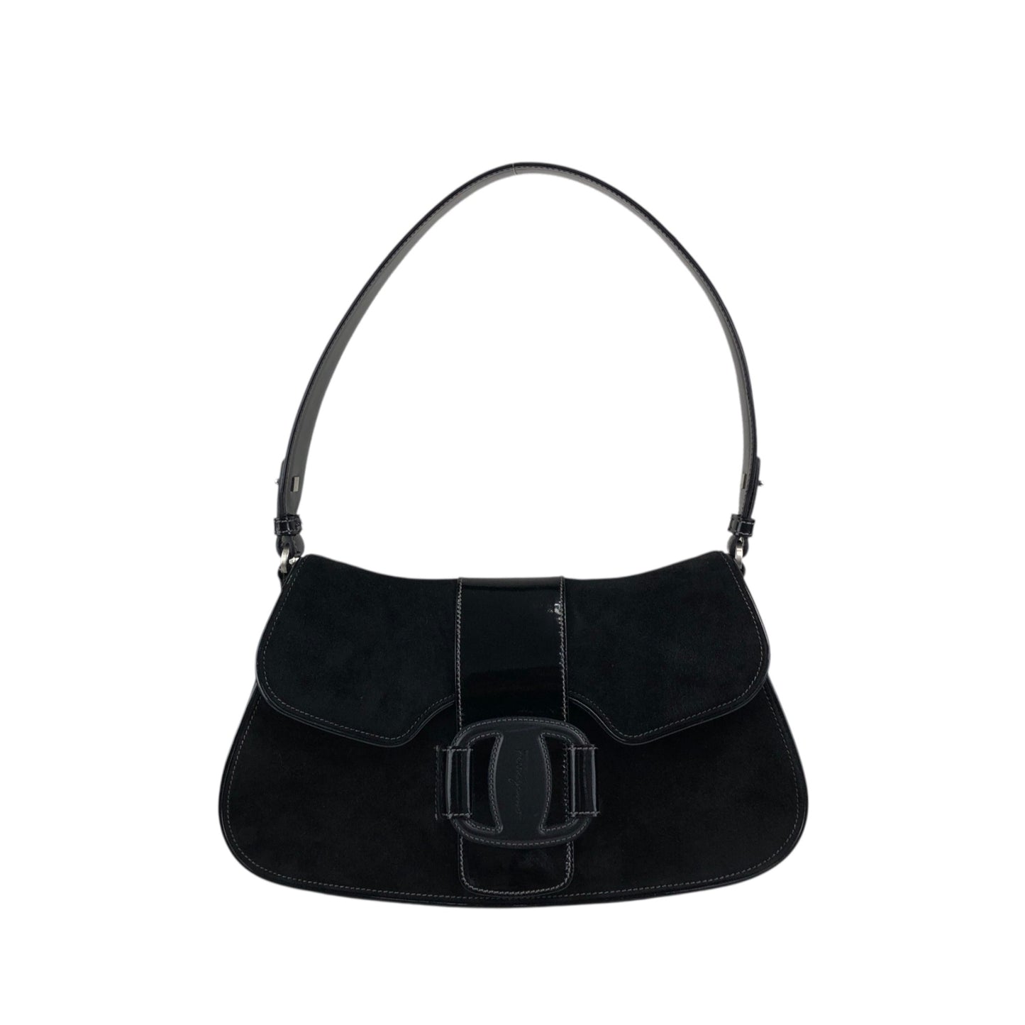 Salvatore Ferragamo Gancini Shoulder bag Black Vintage p6iss8