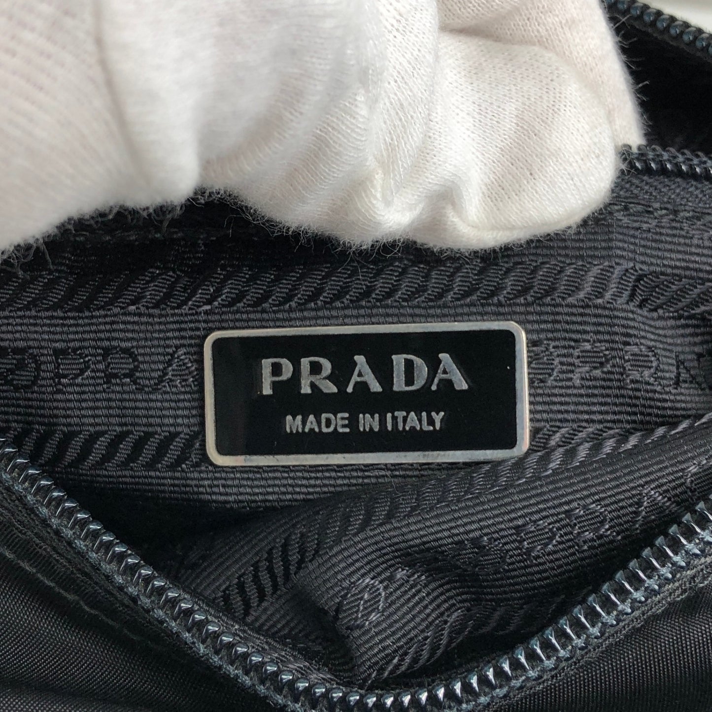 PRADA Triangle Logo Front Buckle Shoulder bag Black Vintage dre4i8