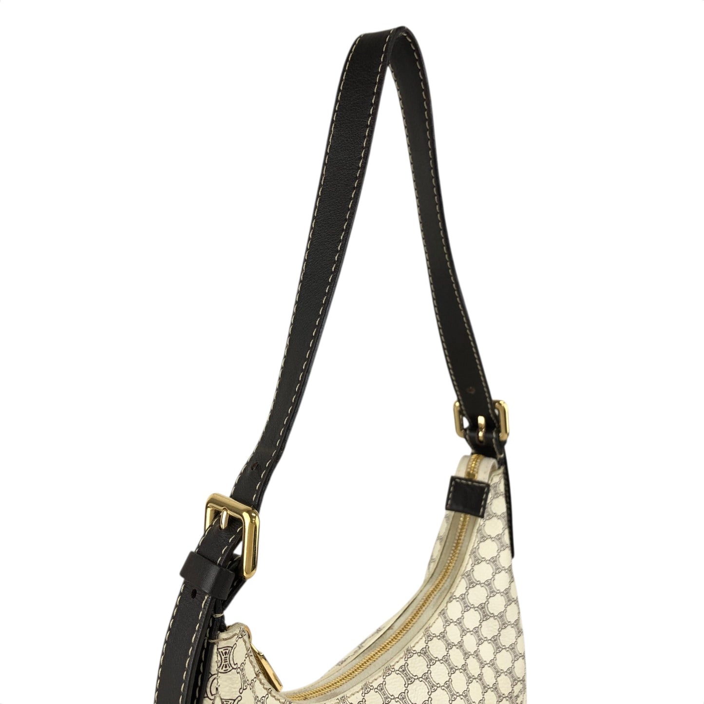 CELINE Macadam Shoulder bag White Vintage sf8jz2
