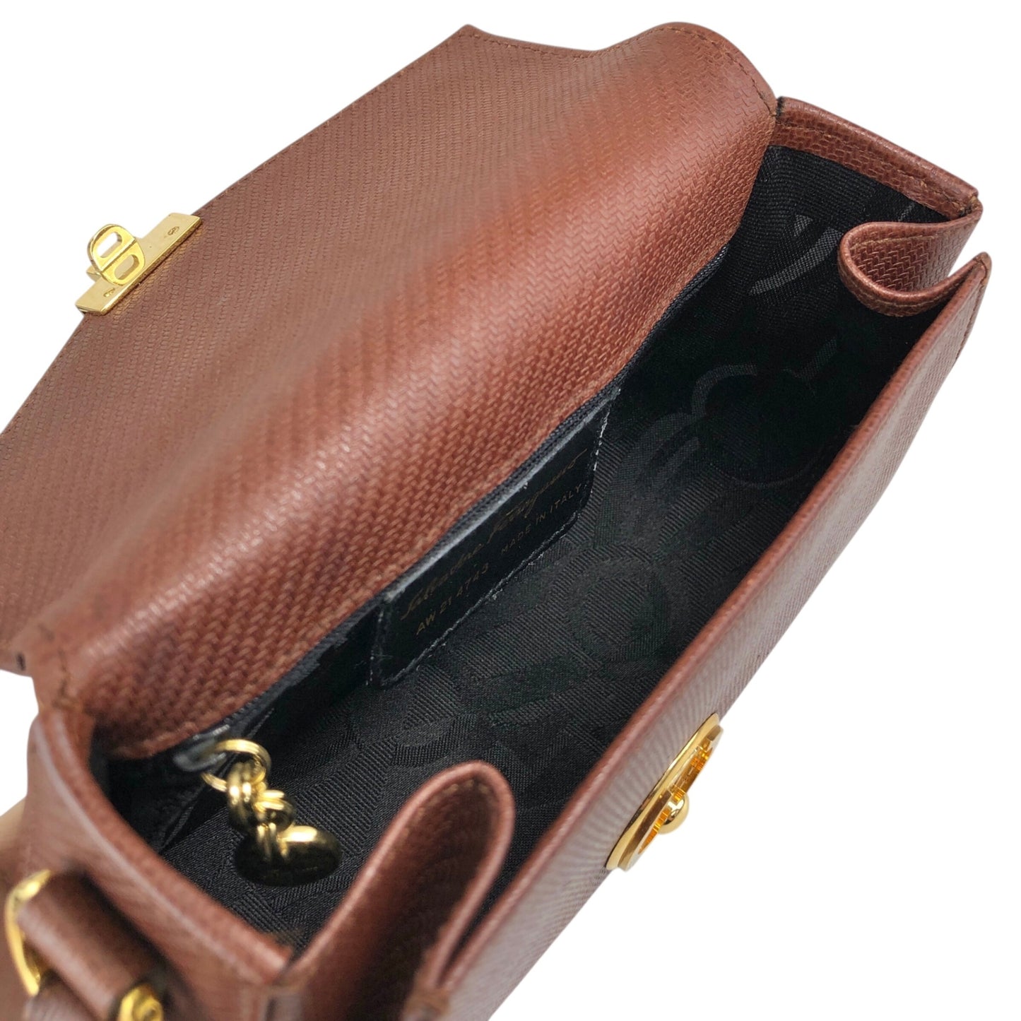 Salvatore Ferragamo Lock Shoulder bag Bordeaux Vintage 6kbanu