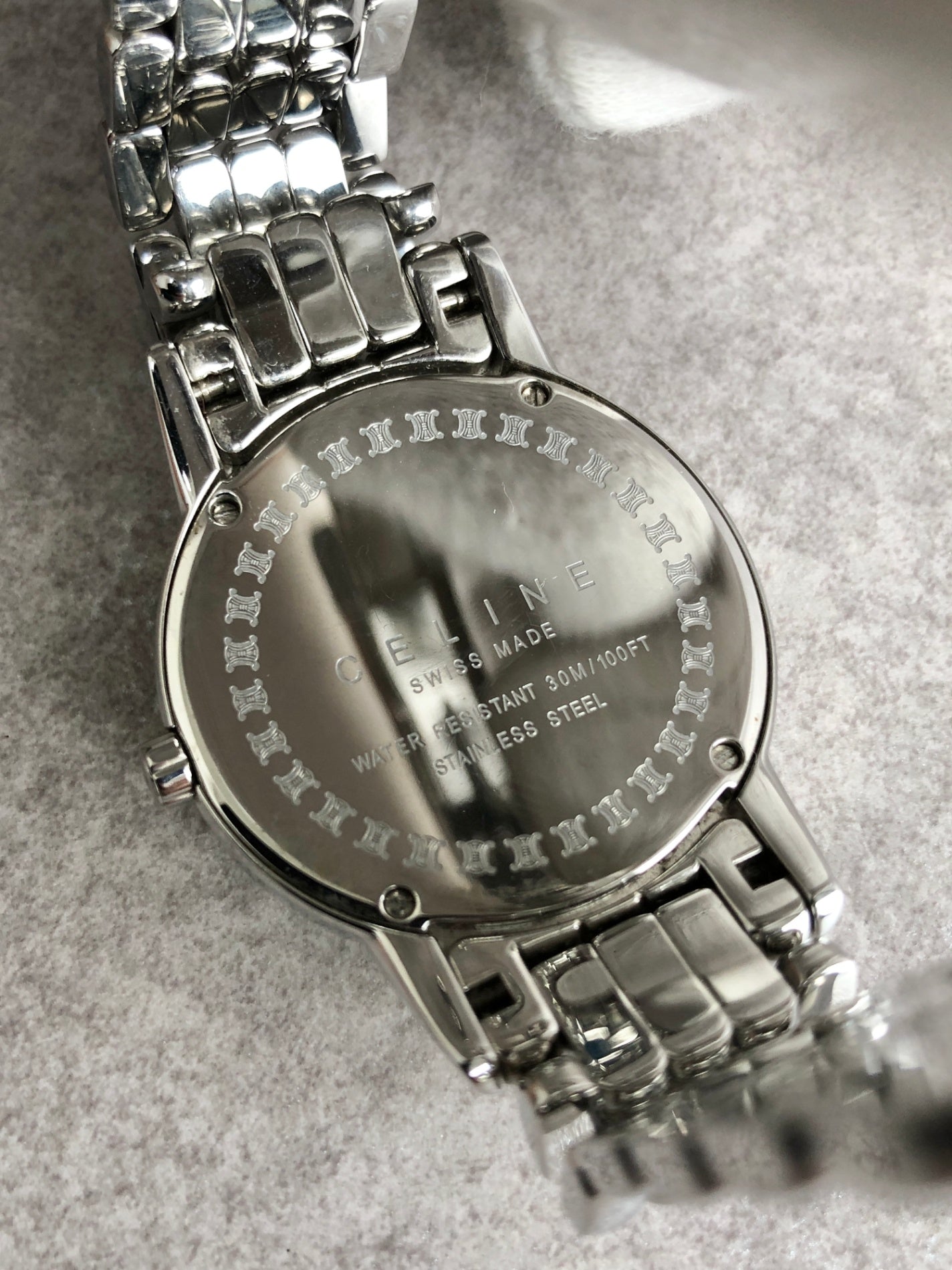 CELINE Blason Watch Silver Vintage kttdxr