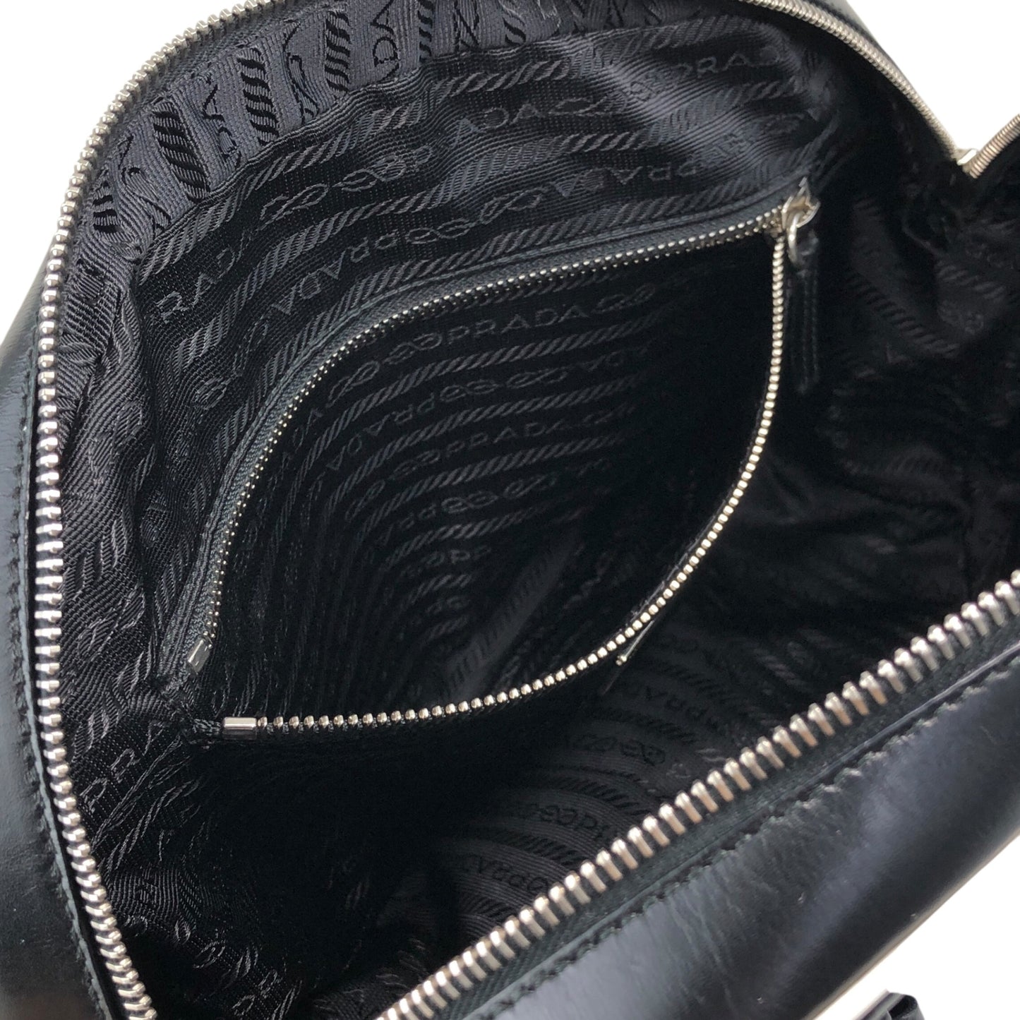 PRADA Padlock Small Boston bag Handbag Black Vintage vcg8wk