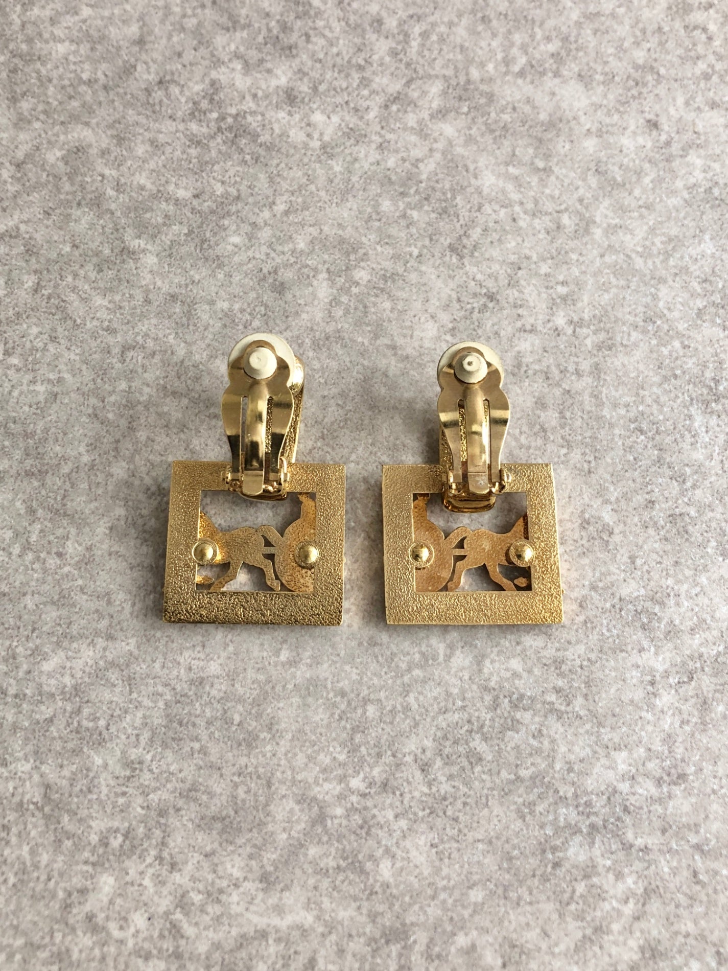 CELINE Earrings Gold Vintage j33fzg