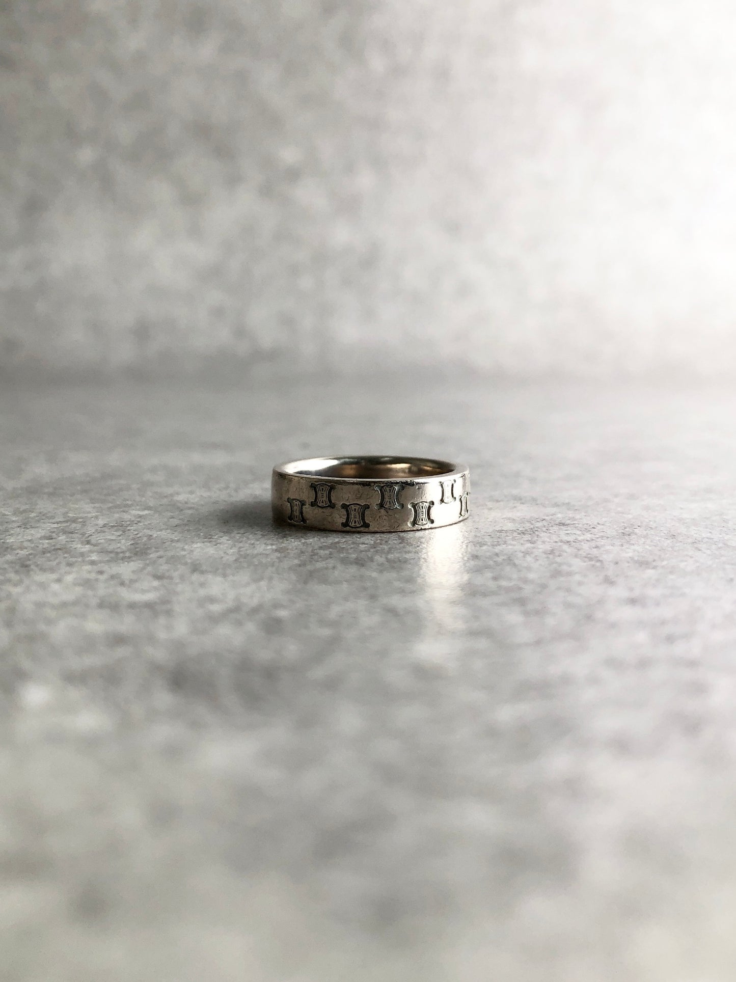 CELINE Triomphe Ring Silver Vintage esdkuh