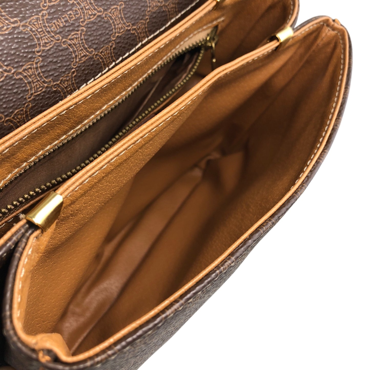 CELINE Macadam Blason Shoulder bag Brown Vintage et4dj5