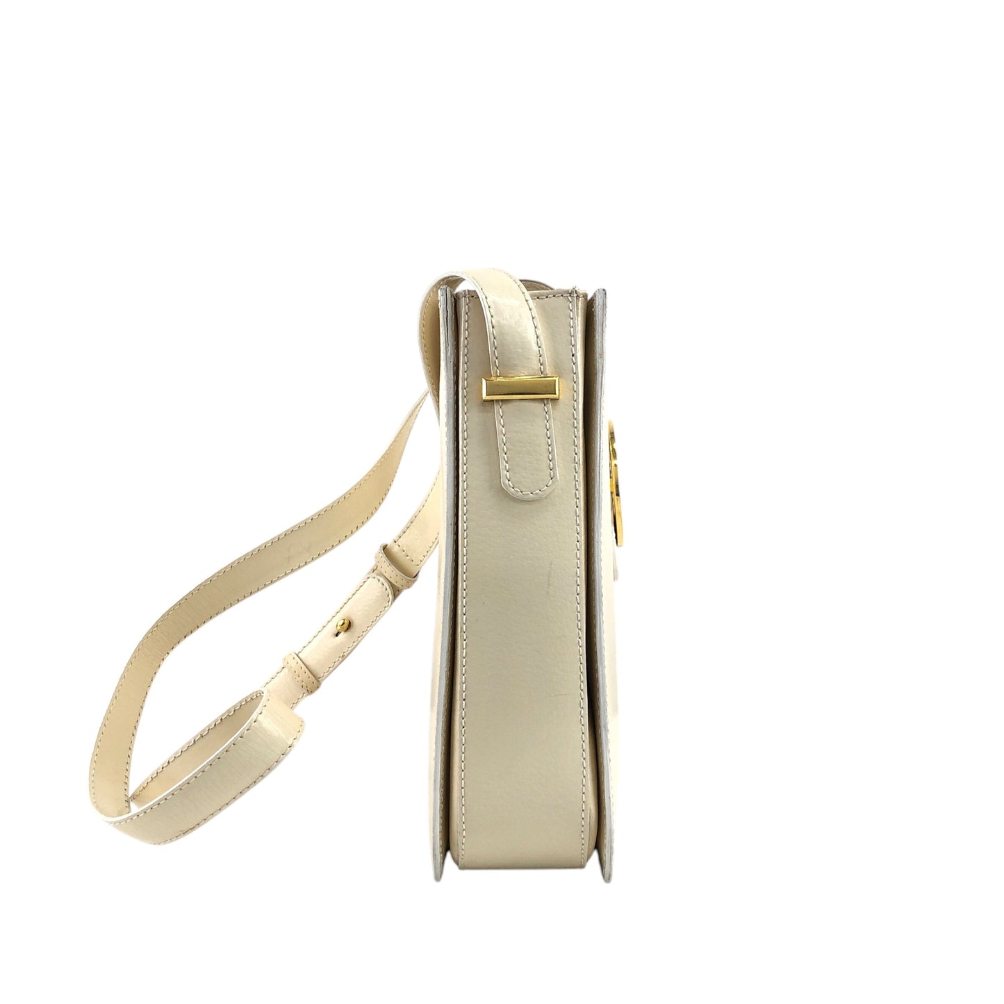 CELINE Circle Logo Shoulder bag White Vintage vxg2uf