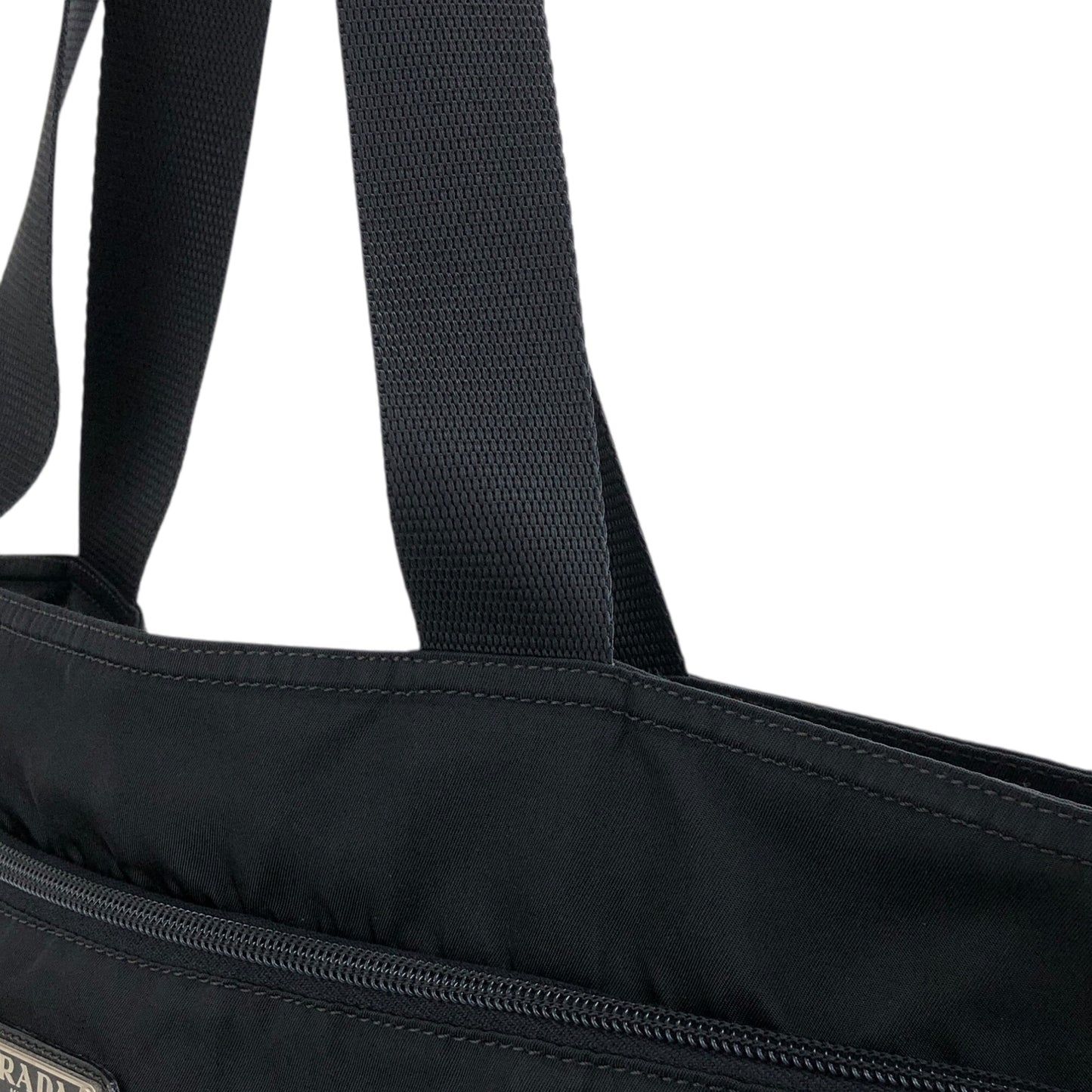 PRADA Triangle Logo Totebag Black Vintage mvmh5p