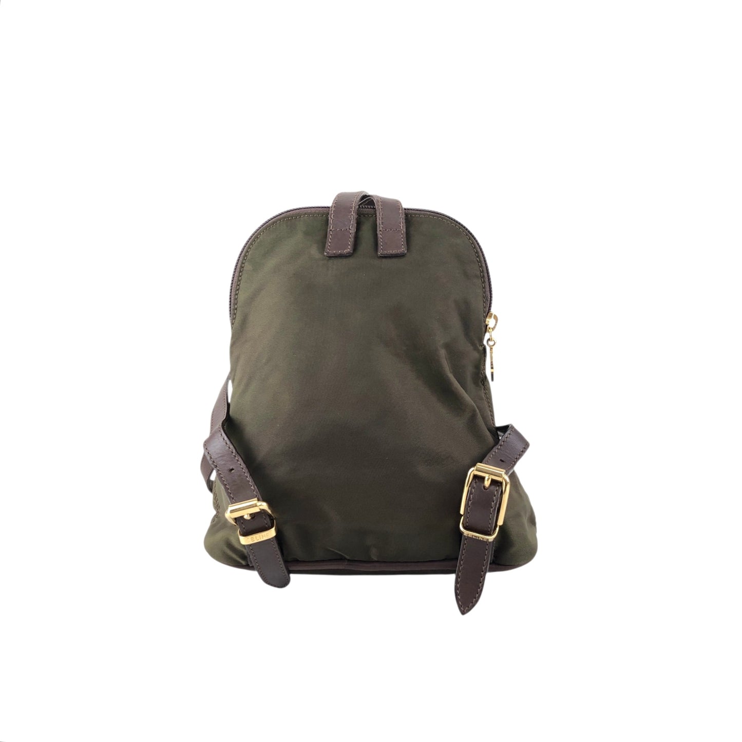 CELINE Circle Logo Backpack Khaki Vintage yubkrm