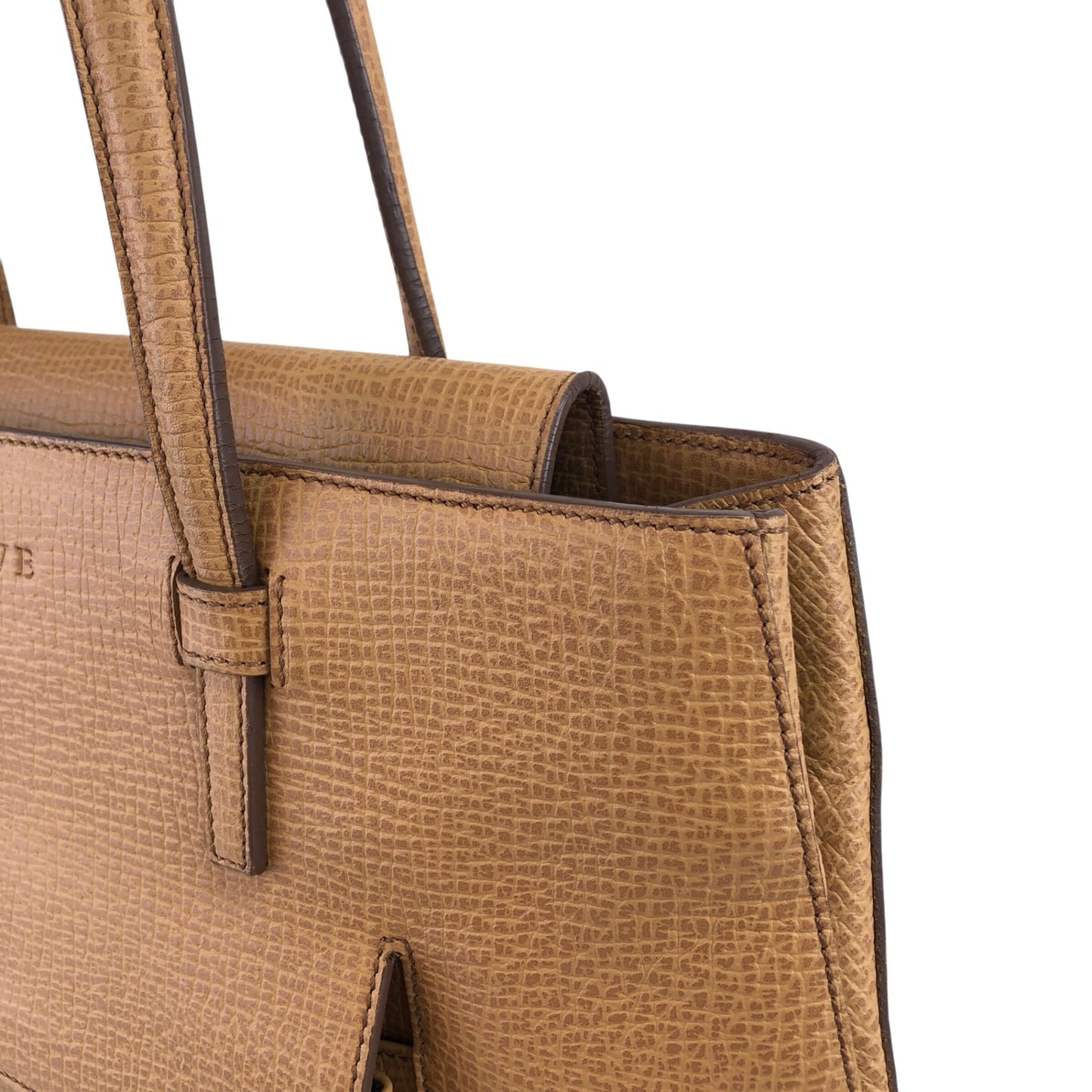 LOEWE Logo Embossed Handbag Camel Vintage smfwpe