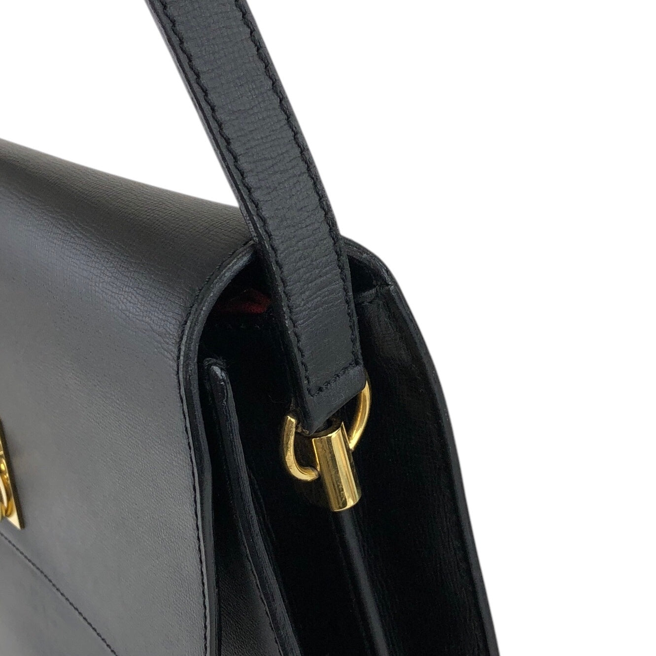 CELINE Gancini Shoulder bag Black Vintage 5p7kss