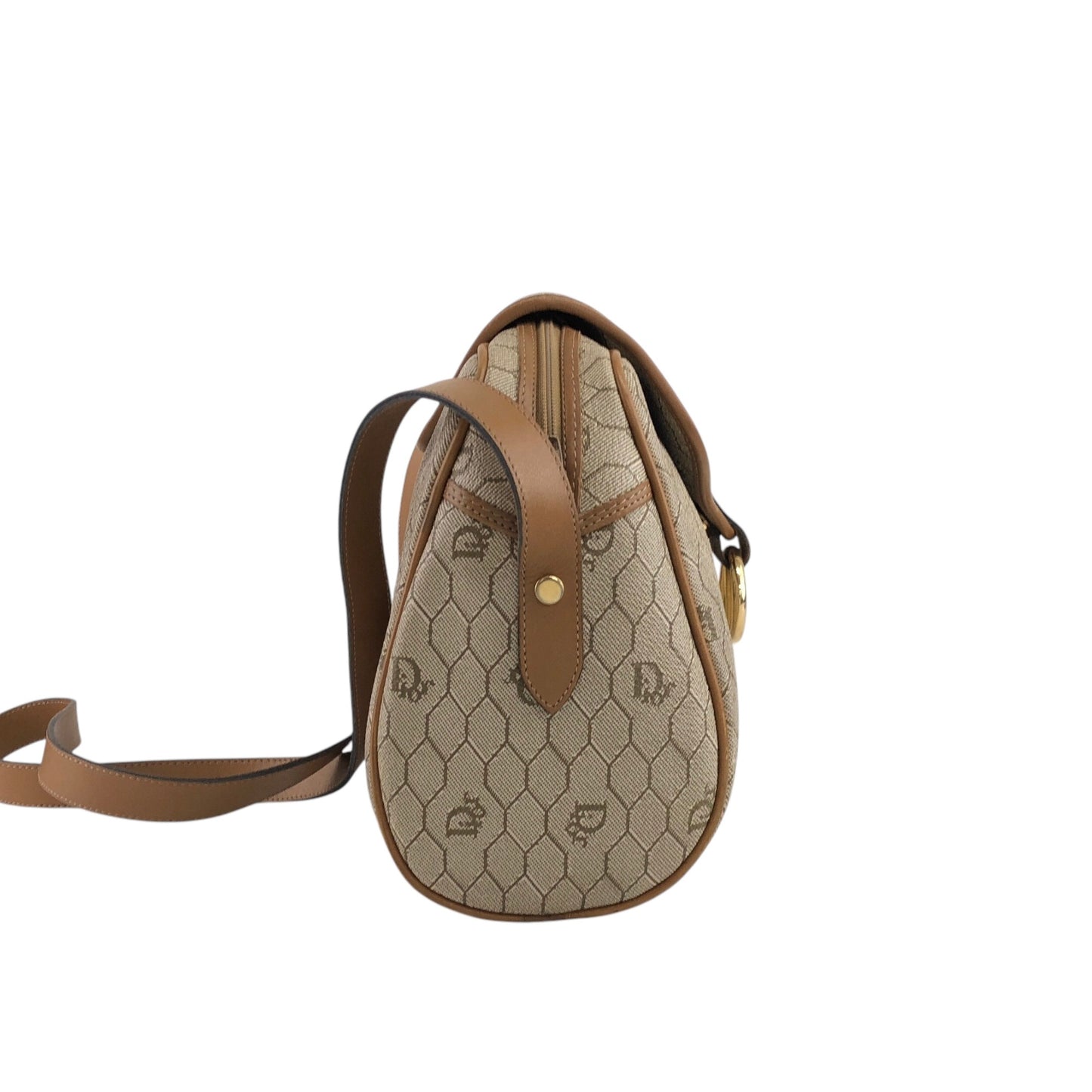 Christian Dior Honeycomb Pattern Shoulder bag Beige Vintage x5m4cu
