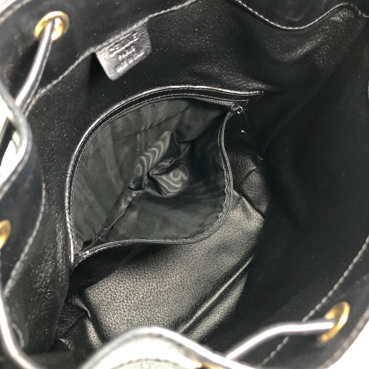 CELINE Macadam Blason Drawstring Shoulder bag Black Vintage mujneu