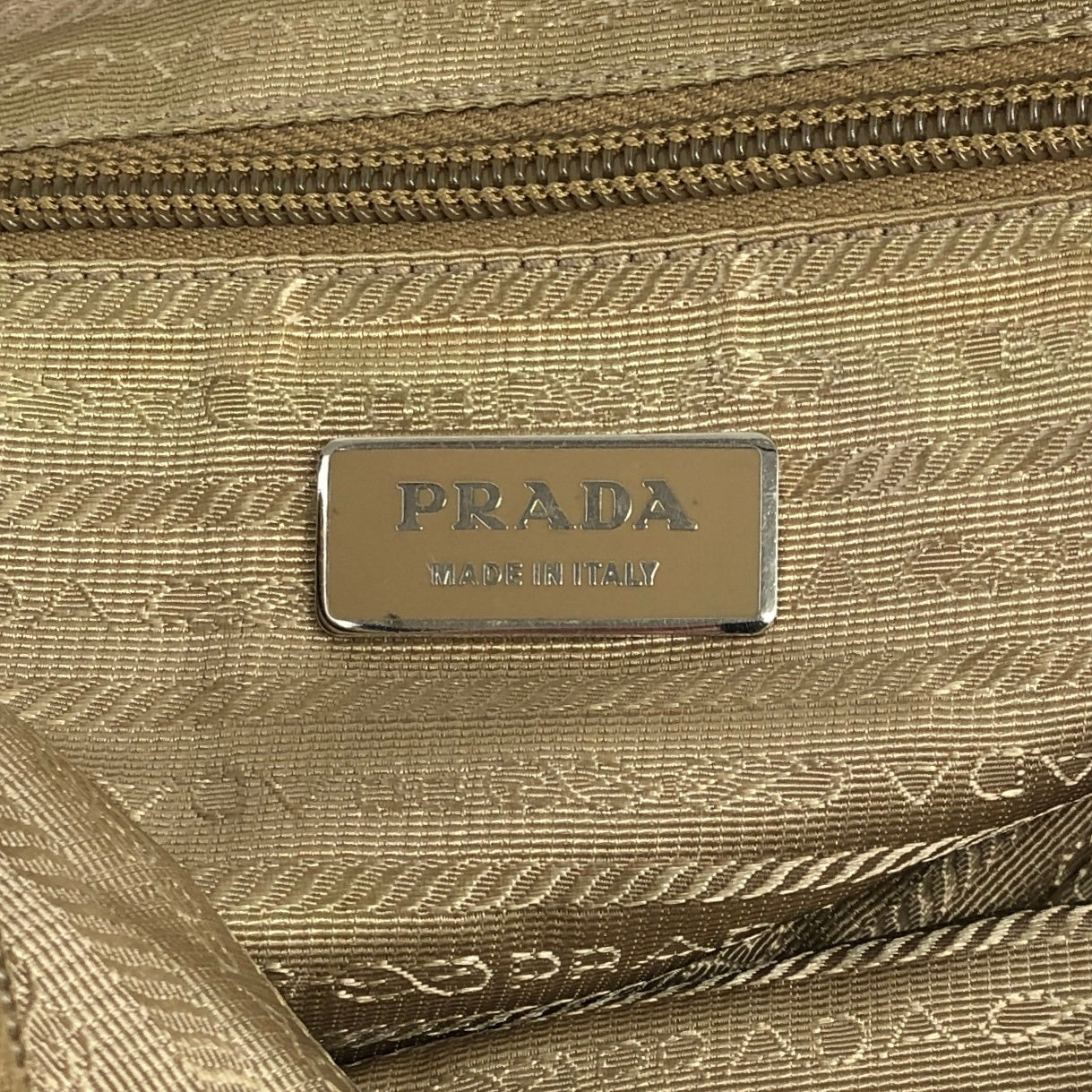 PRADA Triangle Logo Shoulder bag Beige Vintage we3m7k