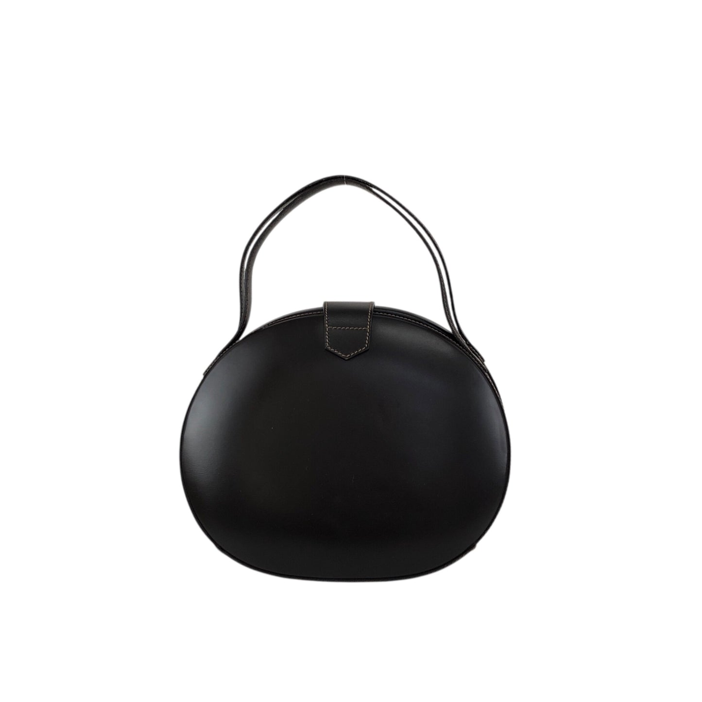 LOEWE Logo Embossed Round Handbag Brown Vintage pyjsv4