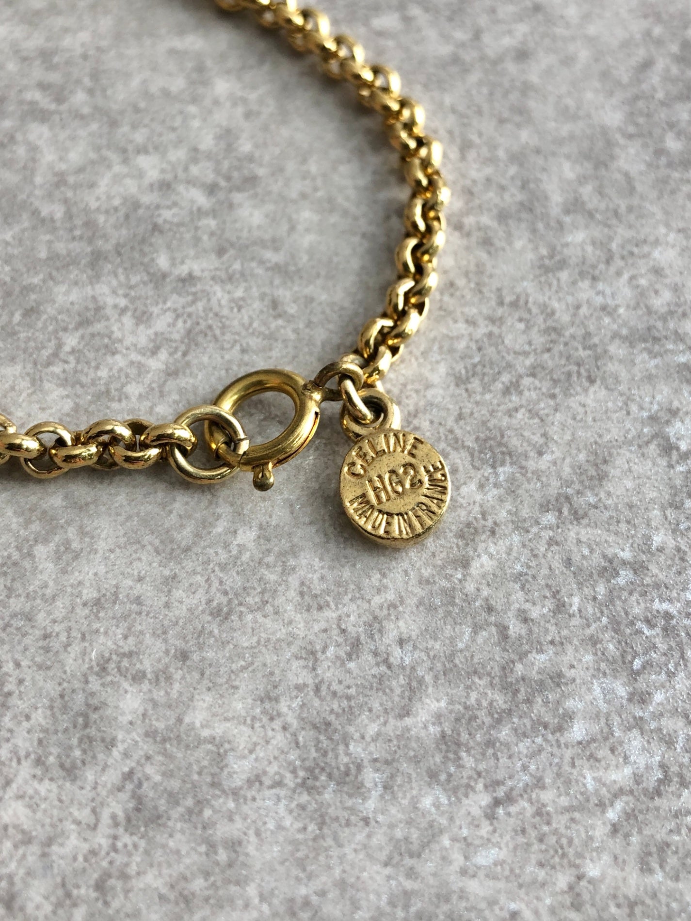 CELINE Horse Bit Bracelet Gold Vintage mu2jn4