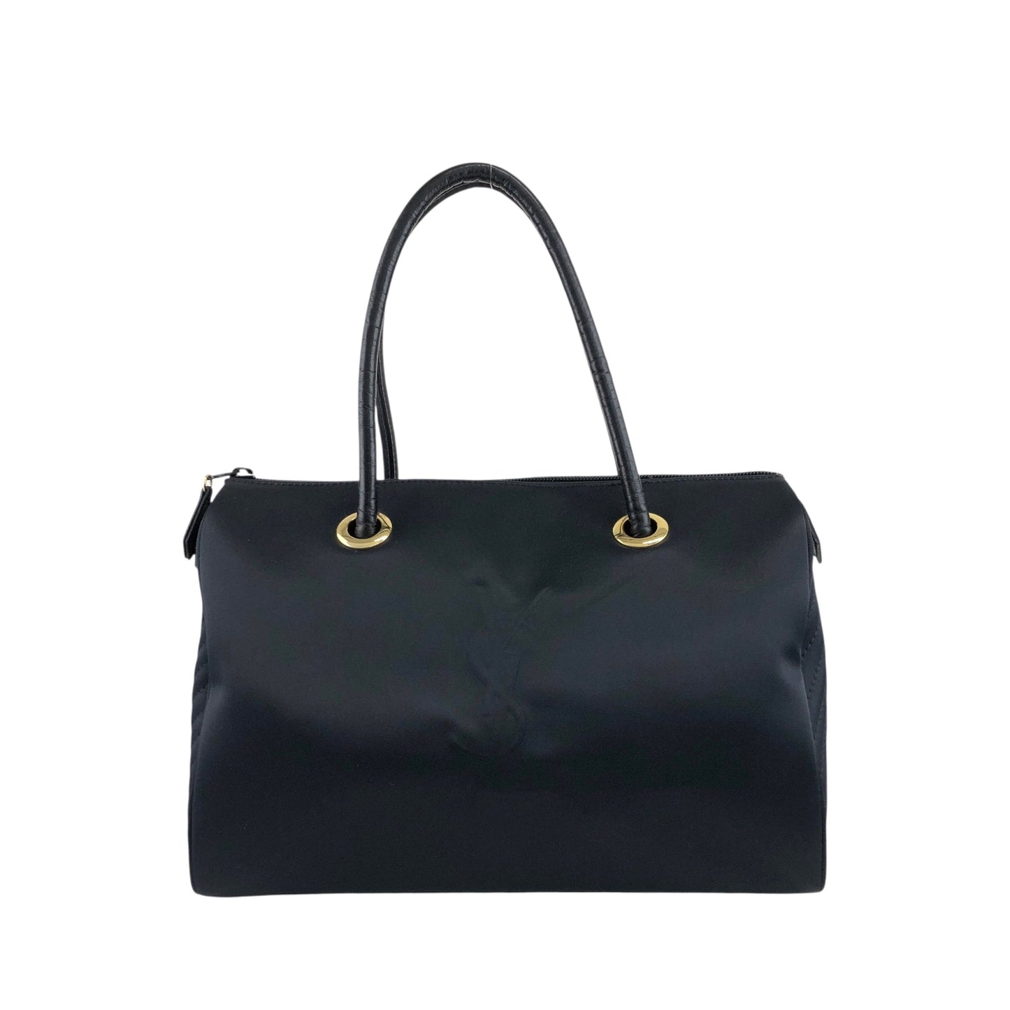 Yves Saint Laurent YSL 標誌手提波士頓包黑色復古 rn8bbj