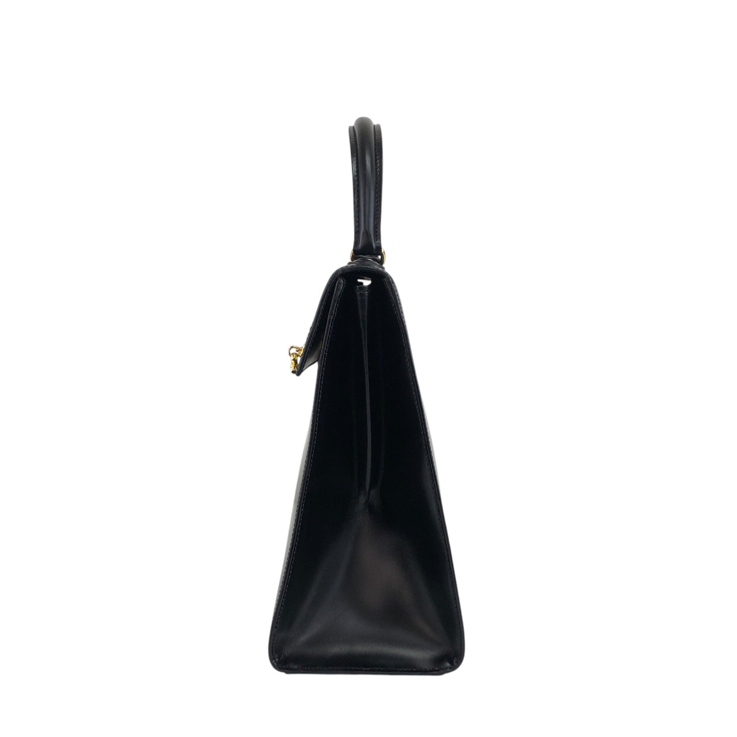 CELINE Gancini Top Handle Handbag Black Vintage a8utvp