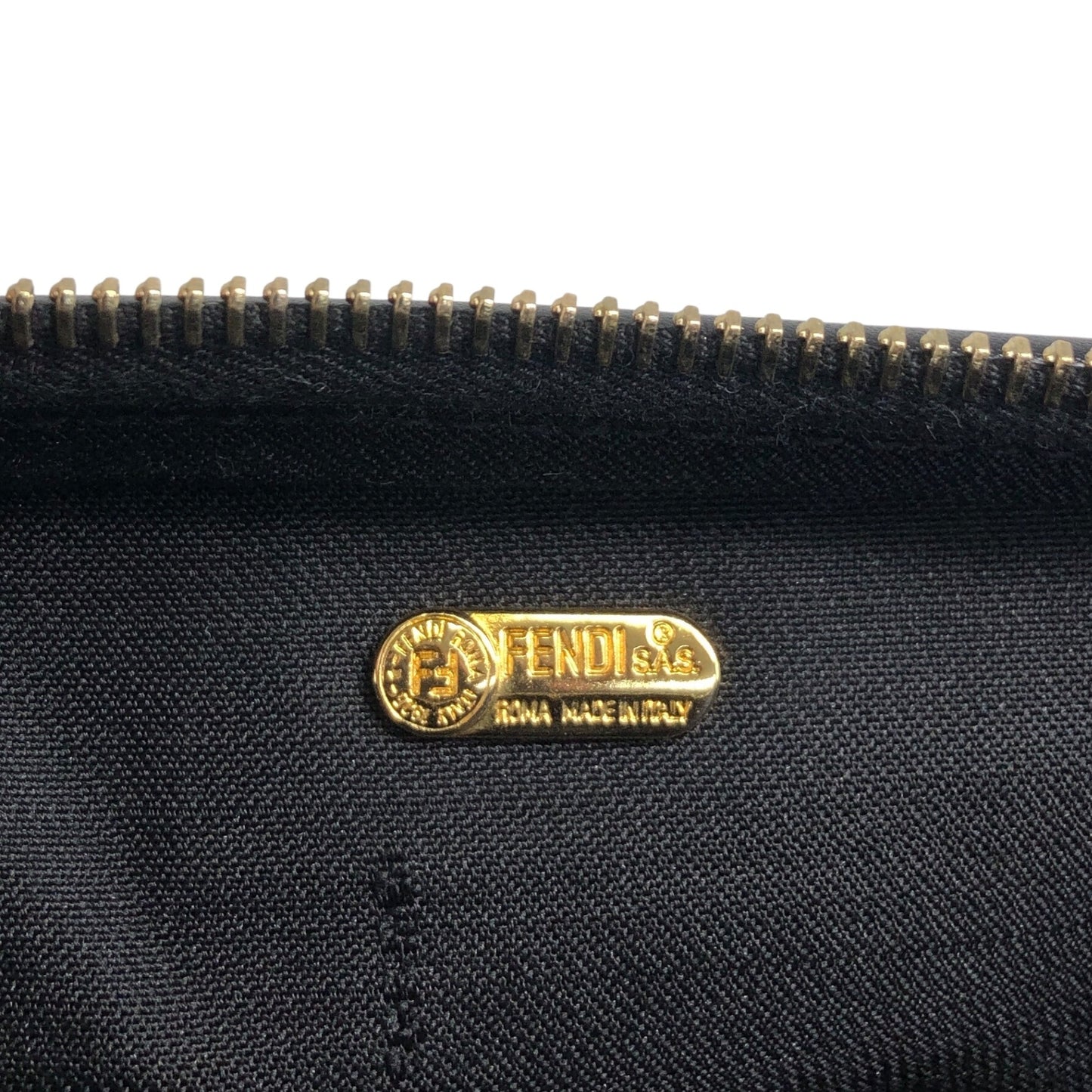 FENDI Logo Two-way Small Boston bag Shoulder bag Black Vintage 873tng
