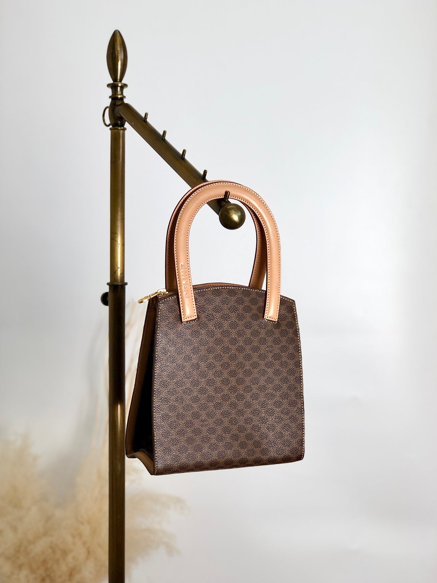 CELINE Macadam Handbag Brown Vintage 2fxfg6