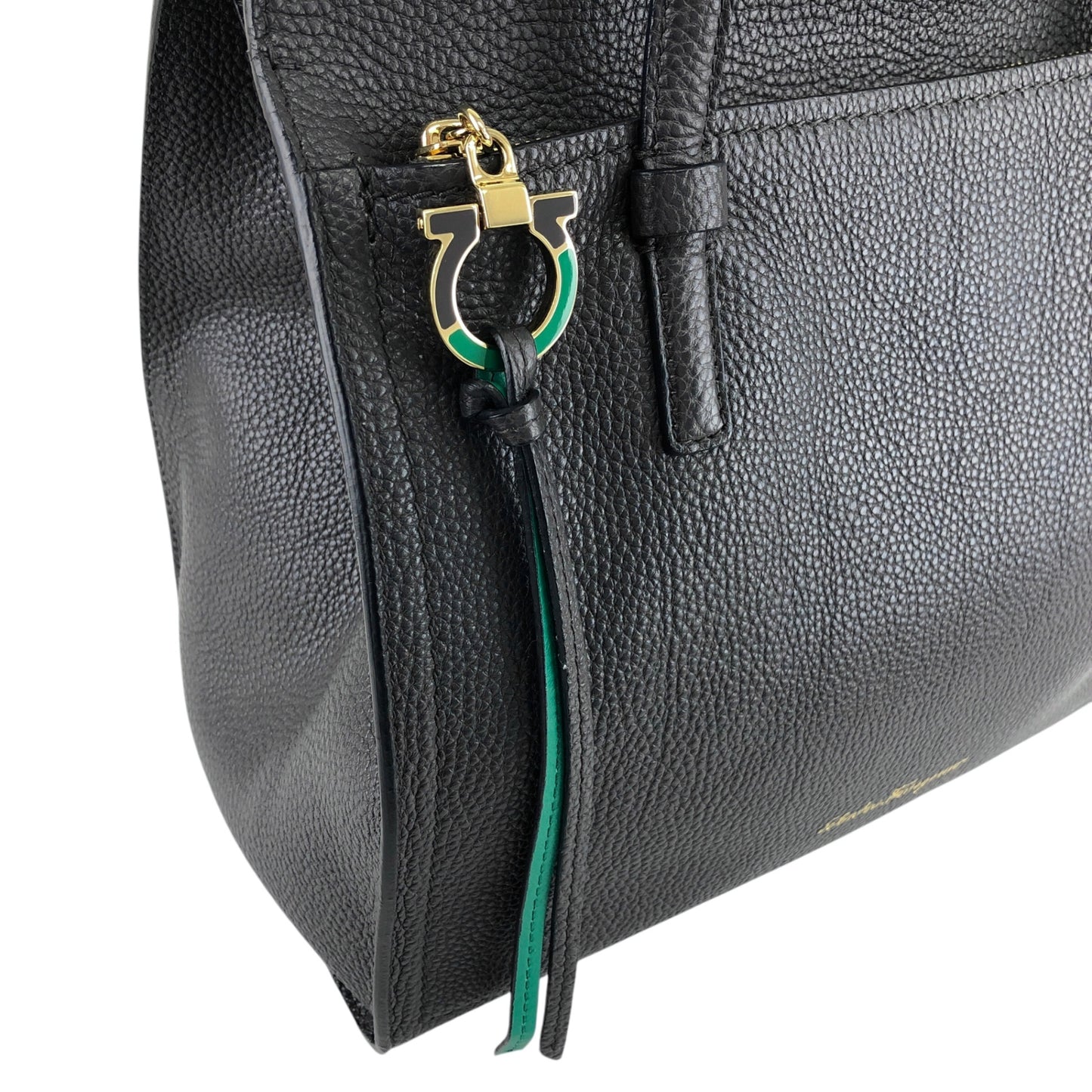Salvatore Ferragamo Gancini Shoulder bag Gray Vintage 8i2f66