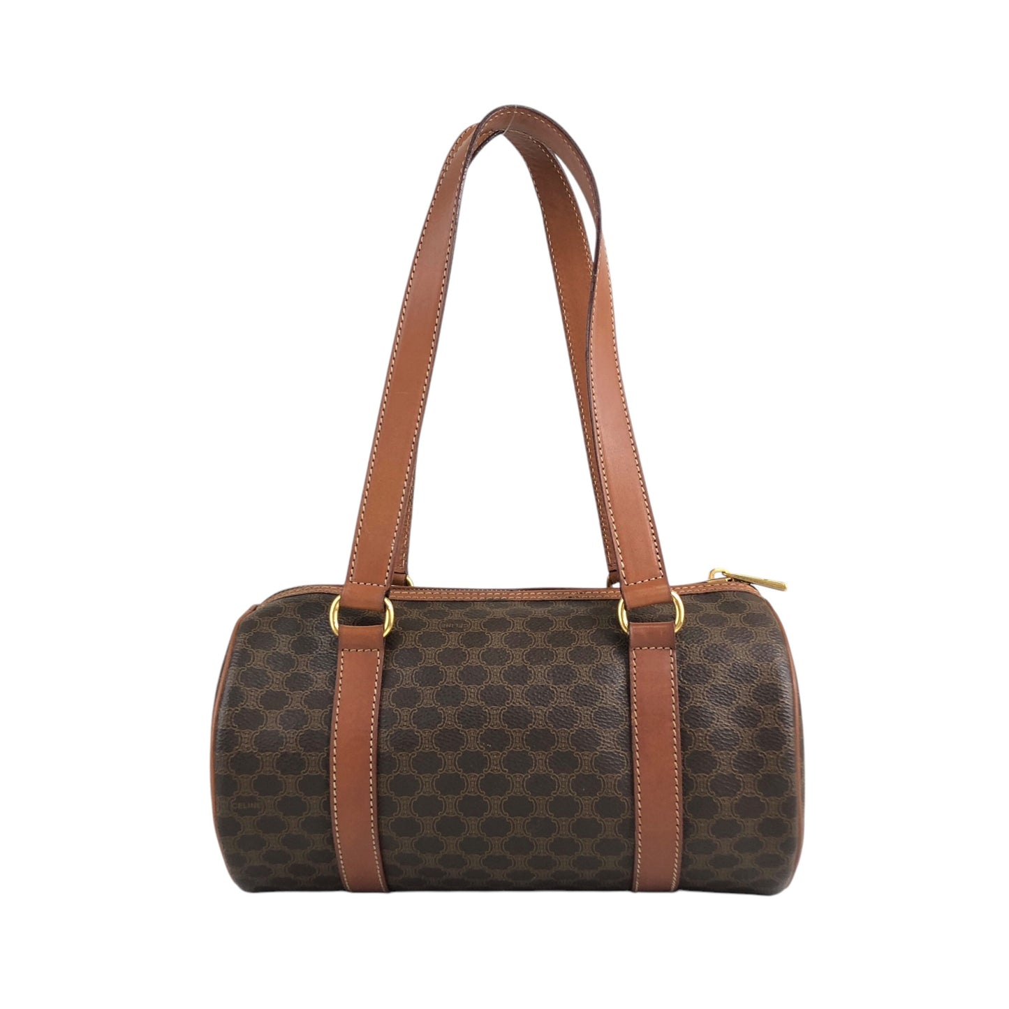 CELINE Macadam Blason Handbag Brown Vintage uimgxw