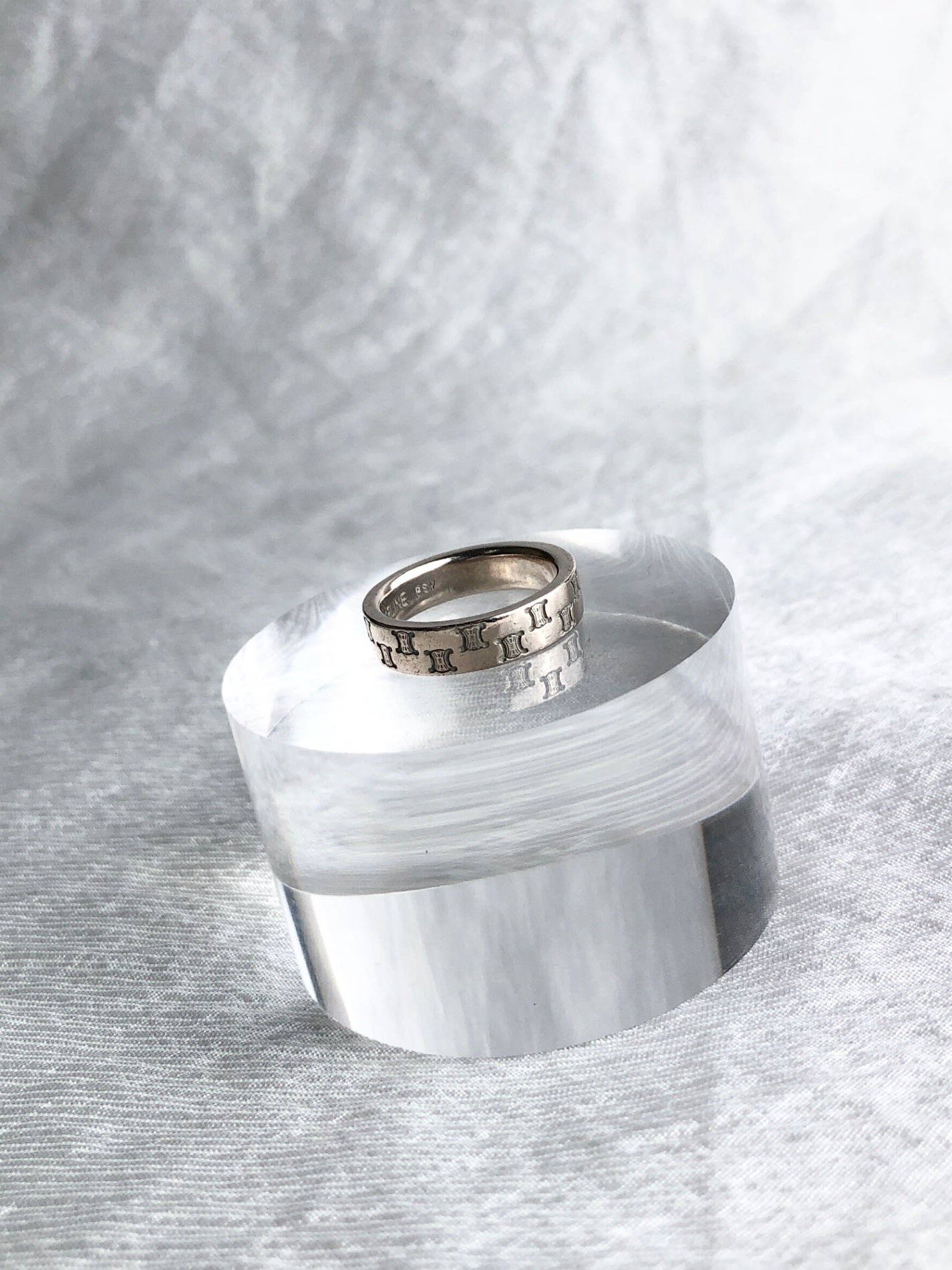 CELINE Triomphe Ring Silver Vintage esdkuh