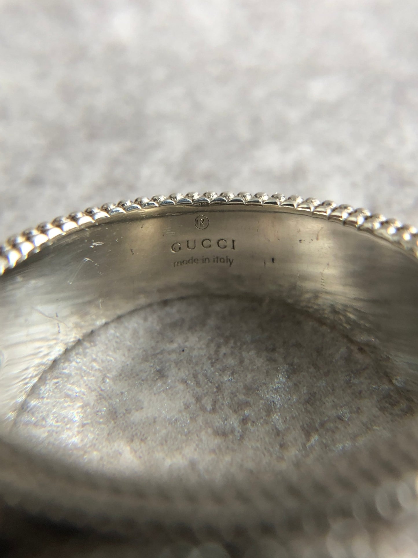 GUCCI Interlocking Ring Silver 925SILVER Vintage 3s6yb3