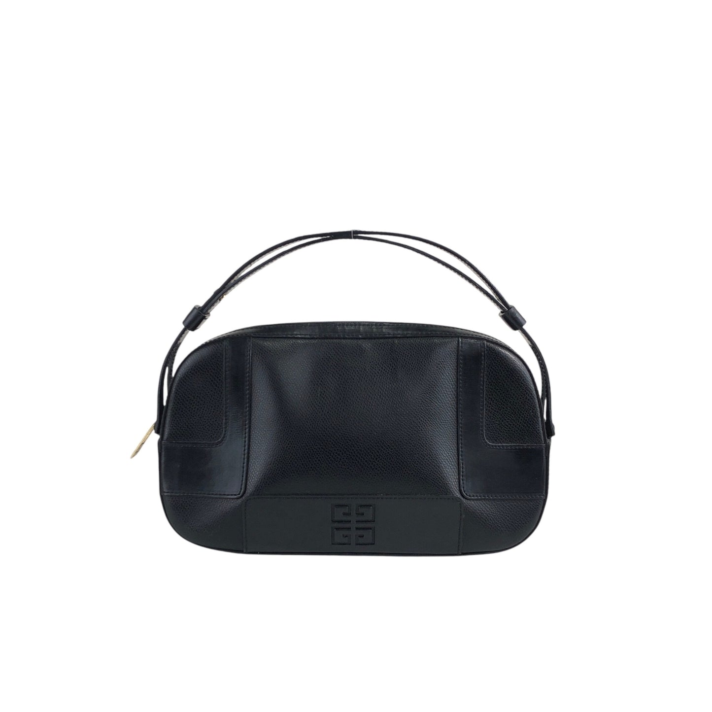 GIVENCHY Logo Embossed Handbag Black Vintage 535hez