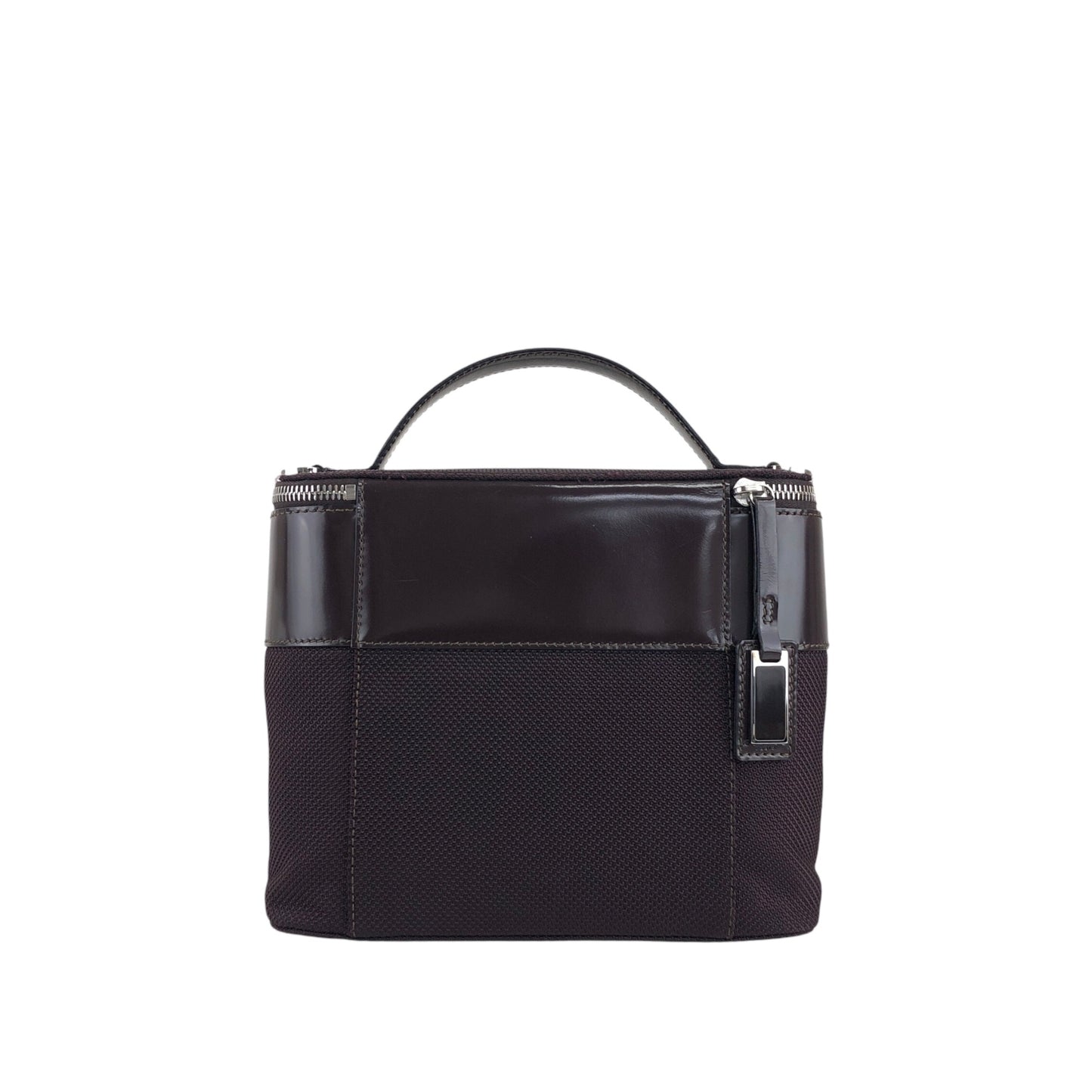 CELINE Logo Two-way Handbag Shoulder bag Vanity bag Brown Vintage 28p7yu