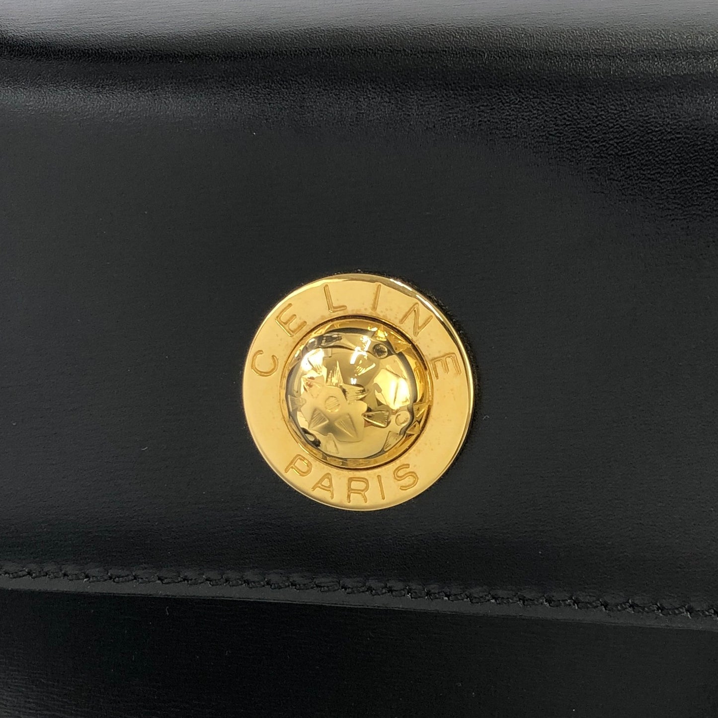 CELINE Starball 皮革兩用手提包單肩包黑色復古 jrwffj