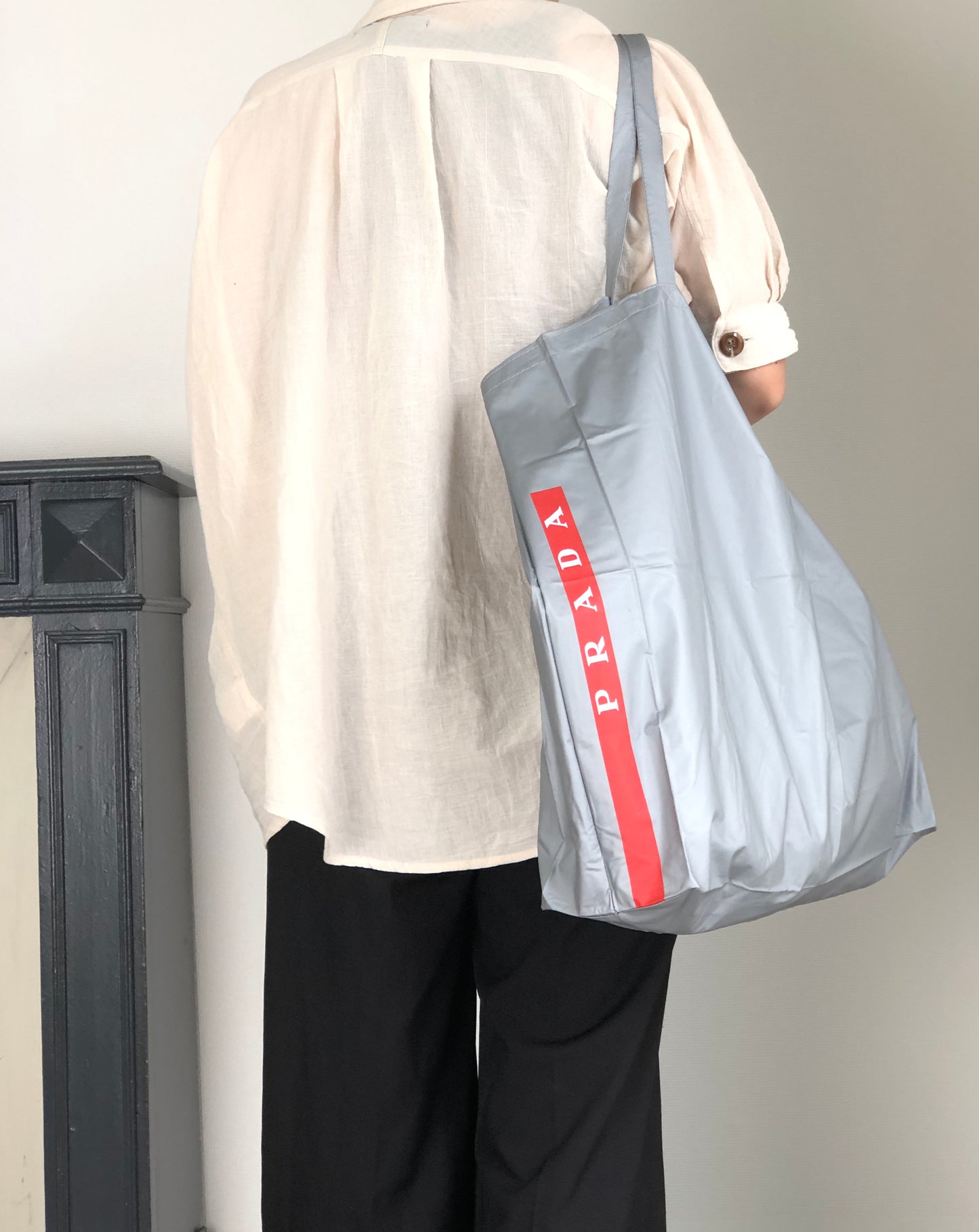 PRADA PRADA SPORTS Logo Totebag Gray Vintage iezd88