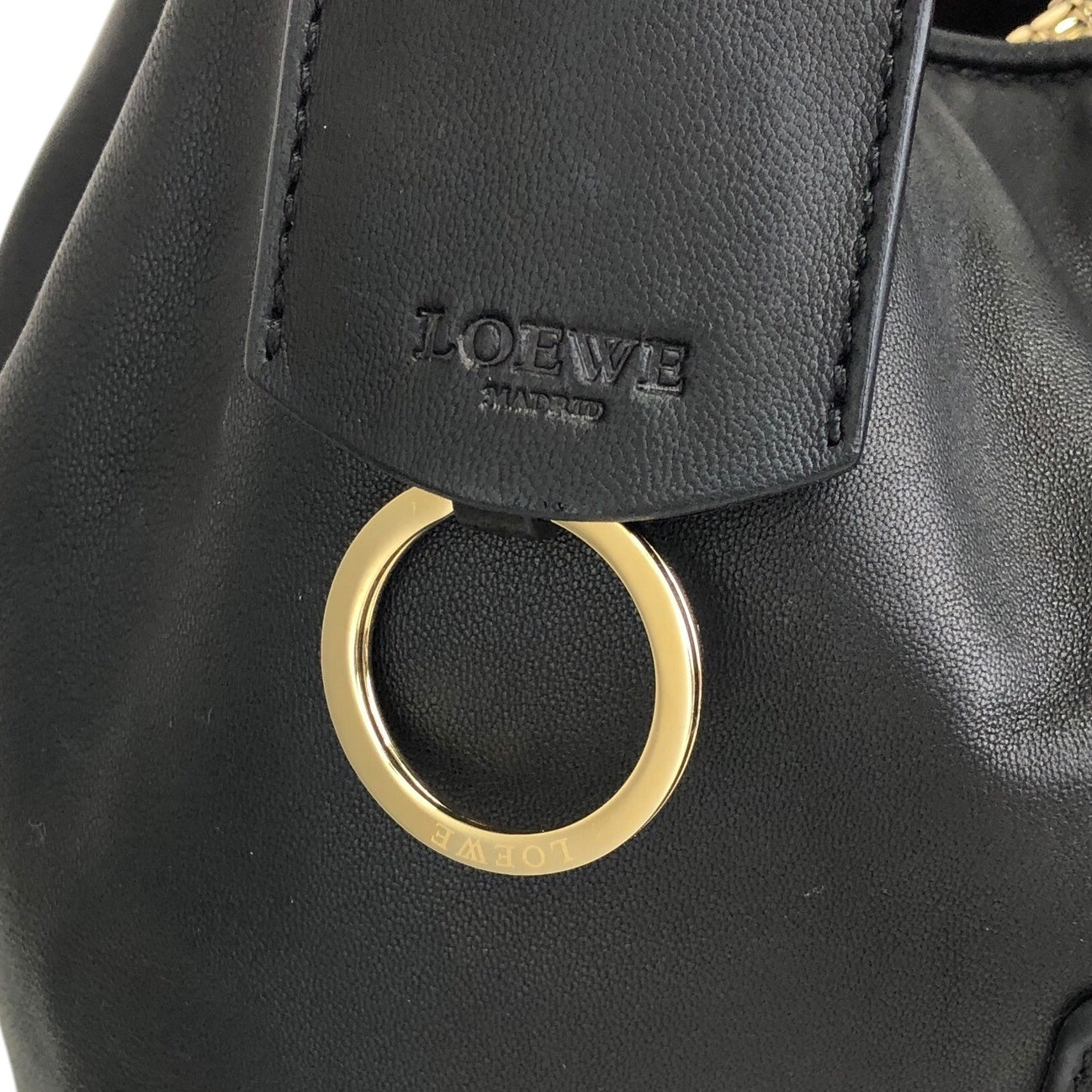 LOEWE Padlock Handbag Black Vintage 3b6srk