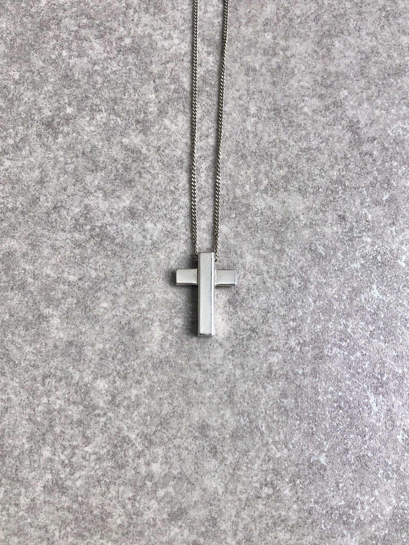 GUCCI Cross Motif Necklace Silver SILVER925 Vintage gyw4vz